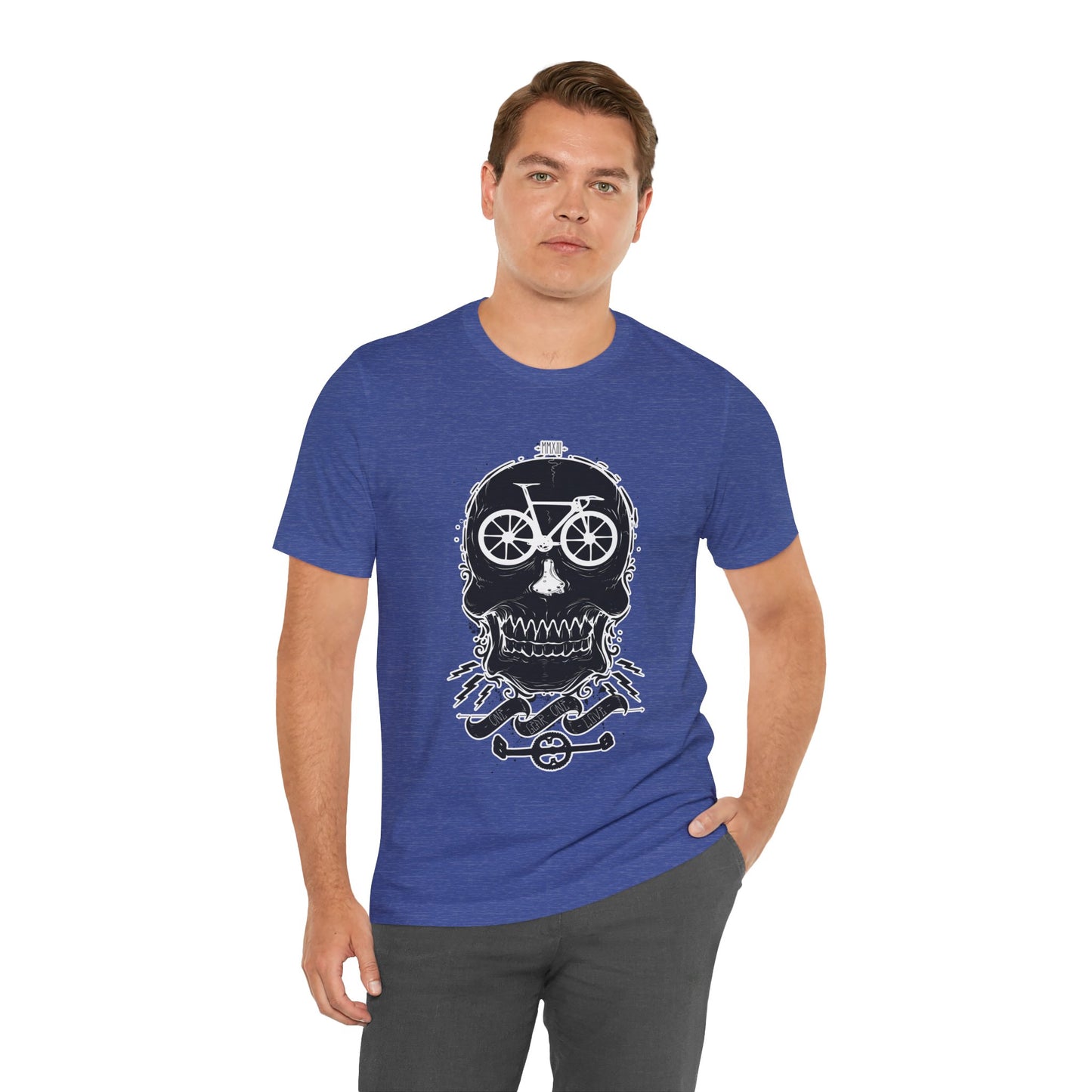 Bicycle Love T-shirt, Skull T-shirt, Shirt with Skull, Skull Head T-shirt, T-shirt with Bicycle, Horror Shirt, Humor T-Shirt