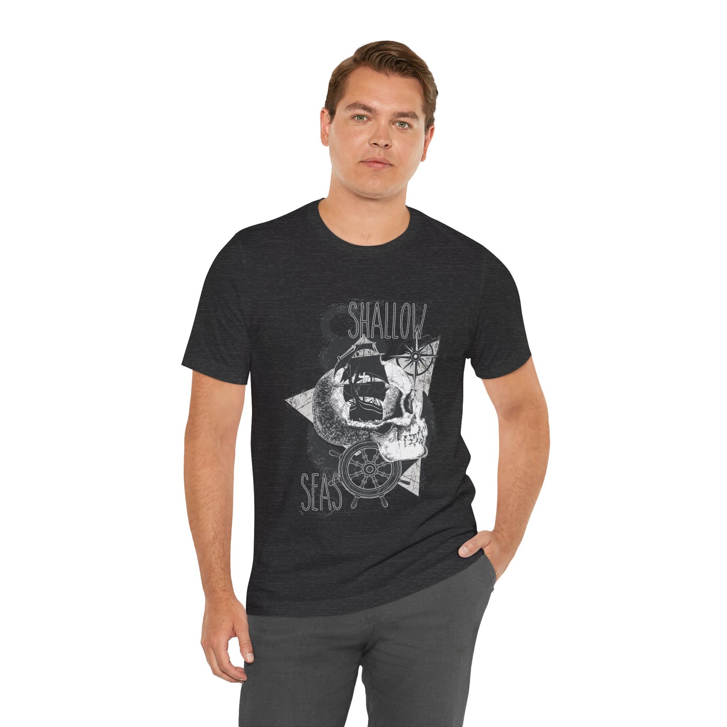 Shallow Seas T-shirt, Sea T-shirt, Nautical Shirt, Skull Shirt, T-shirt with Compass, Sea Shirt, Travel T-Shirt, Outdoors Shirt