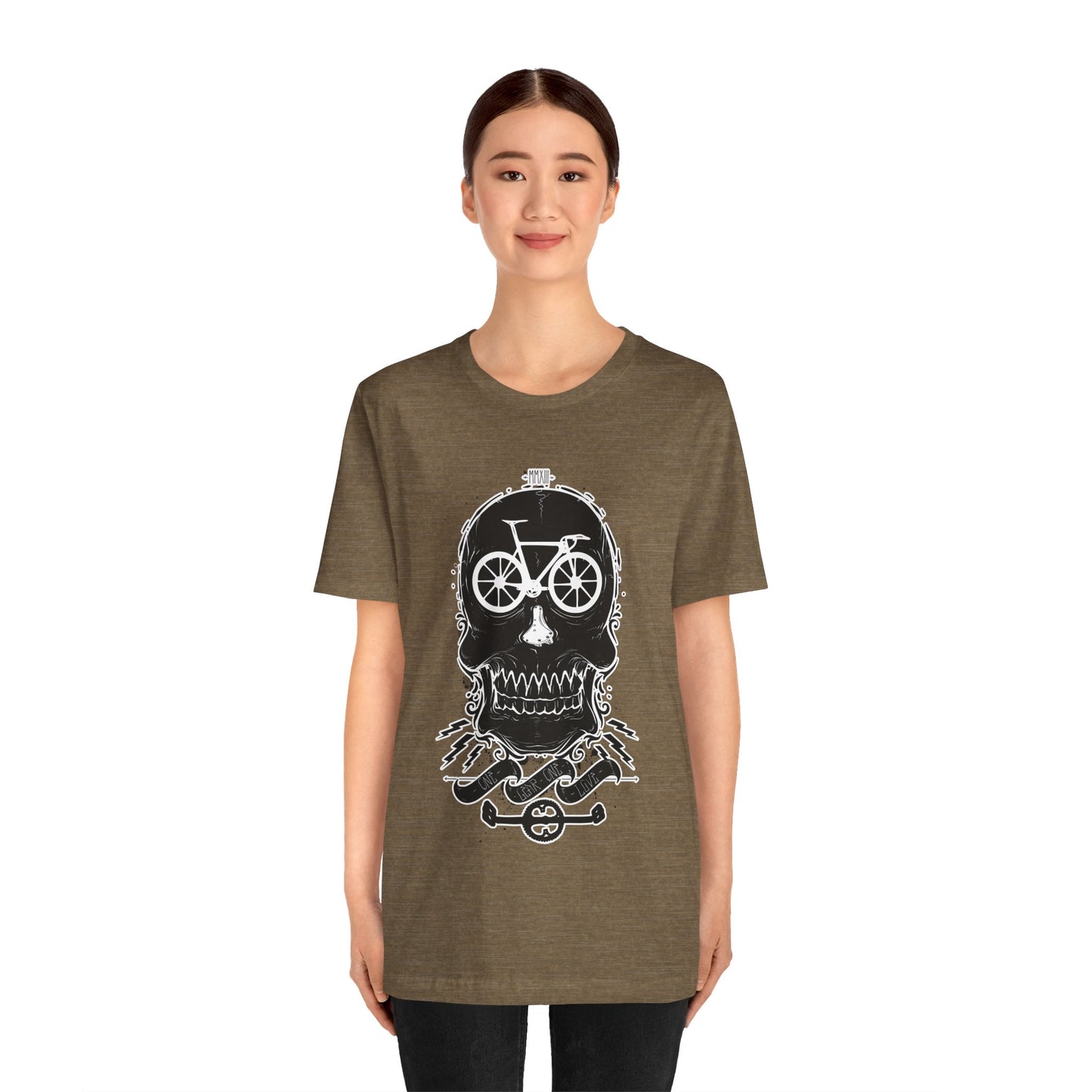 Bicycle Love T-shirt, Skull T-shirt, Shirt with Skull, Skull Head T-shirt, T-shirt with Bicycle, Horror Shirt, Humor T-Shirt
