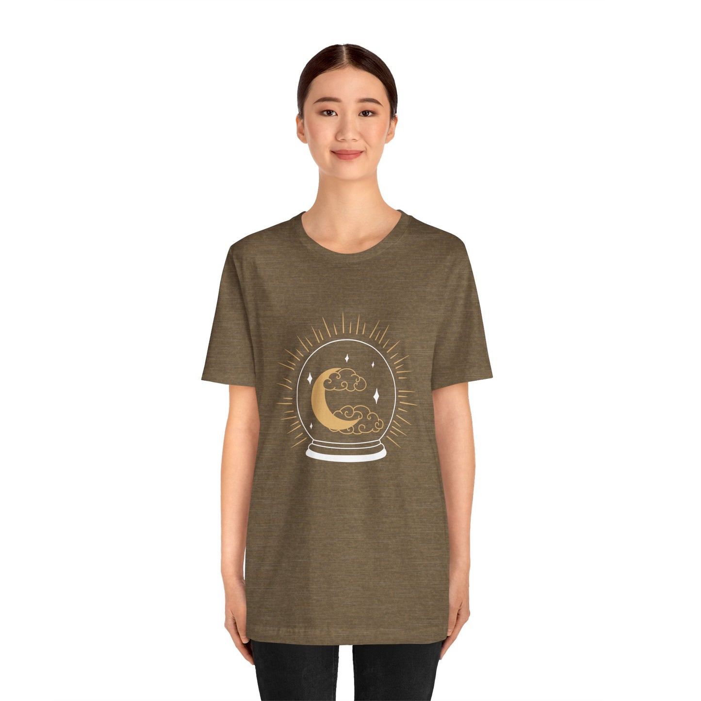 Celestial Crystal Ball T-shirt, Boho T-shirt, Inspirational T-shirt, Bohemian T-shirt, Moon and Stars T-Shirt, Gift Travel Shirt