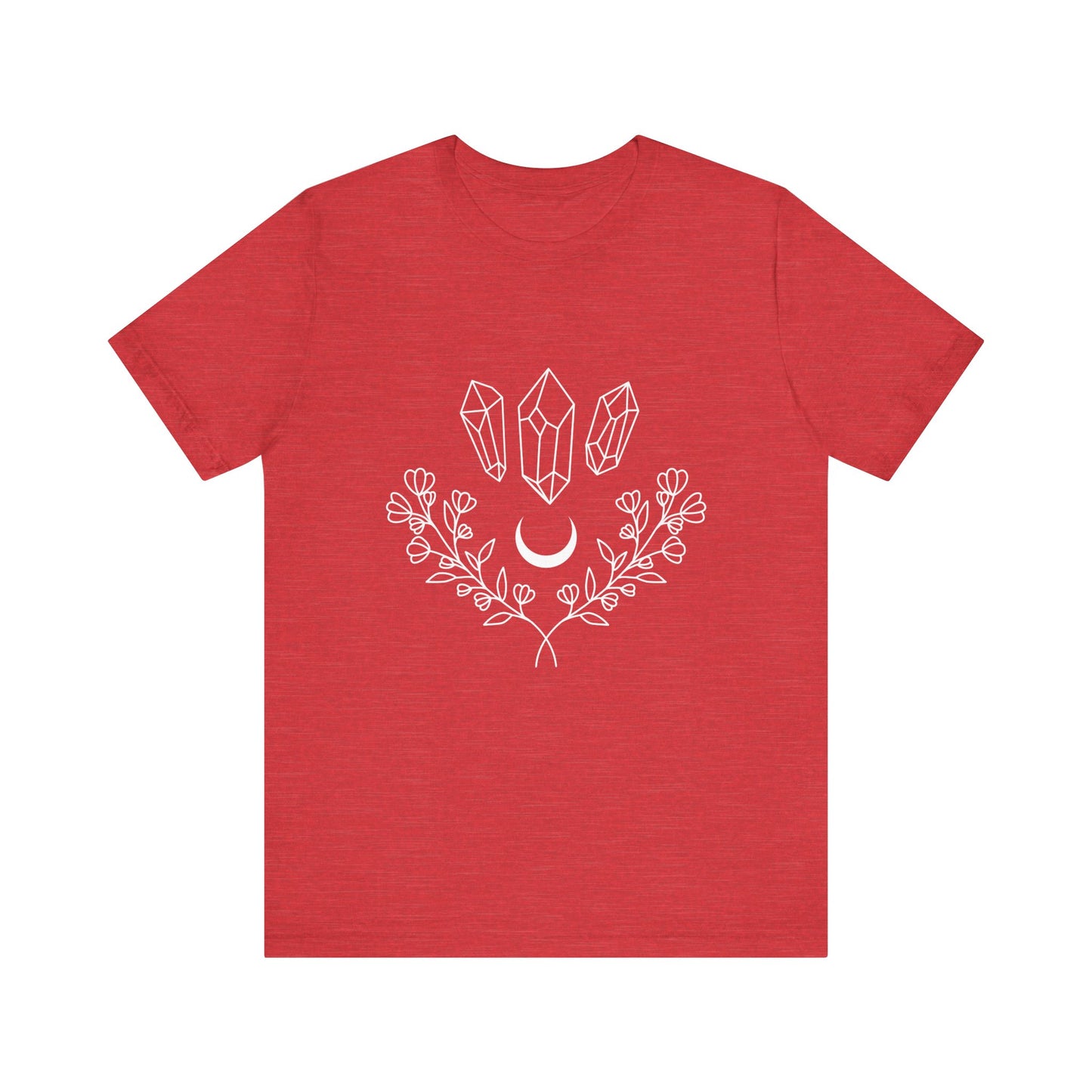 Crystal Floral T-shirt, Mystical Shirt, Boho T-shirt, Inspirational T-shirt, Bohemian T-shirt, Moon and Stars T-Shirt, Gift for Her