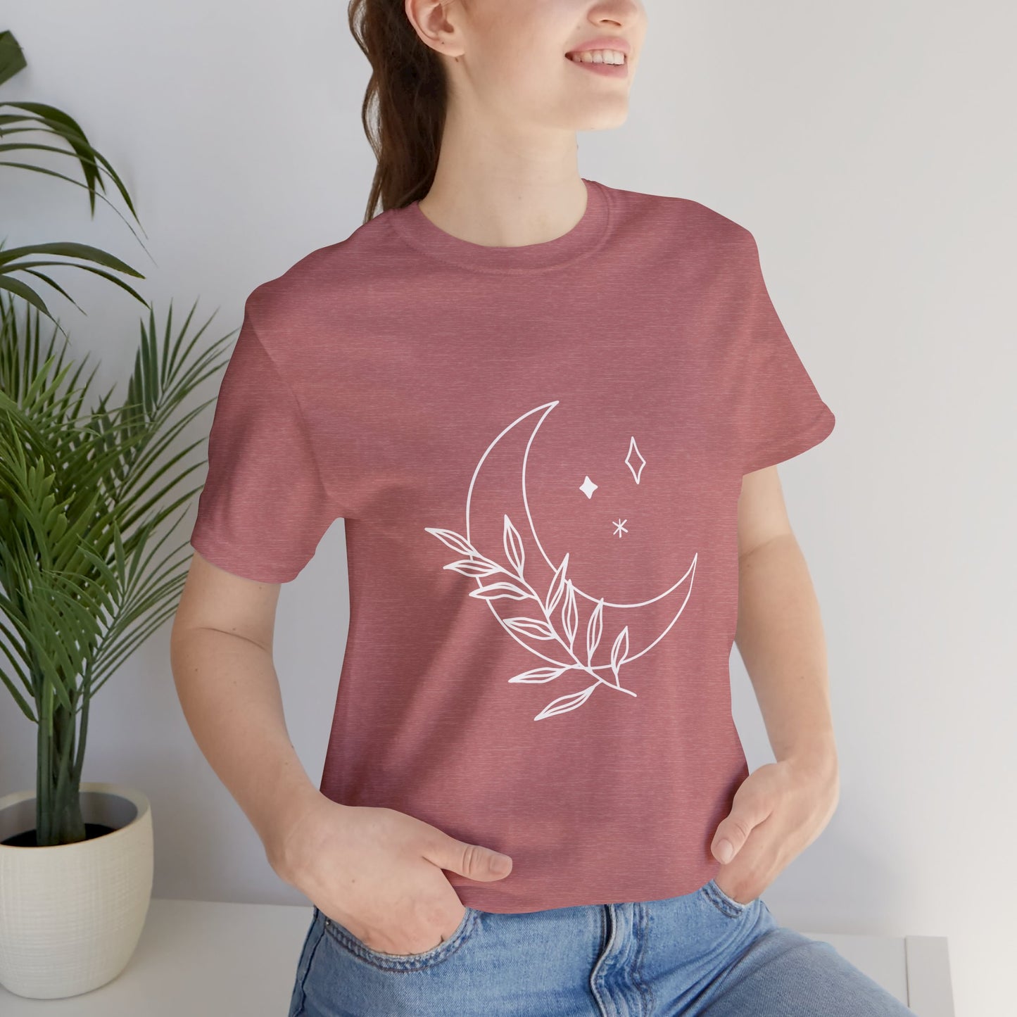 Moon Branch T-shirt, Mystical Shirt, Mystic Tee, Boho T-shirt, Bohemian T-shirt, Moon and Stars T-Shirt, Gift for Her