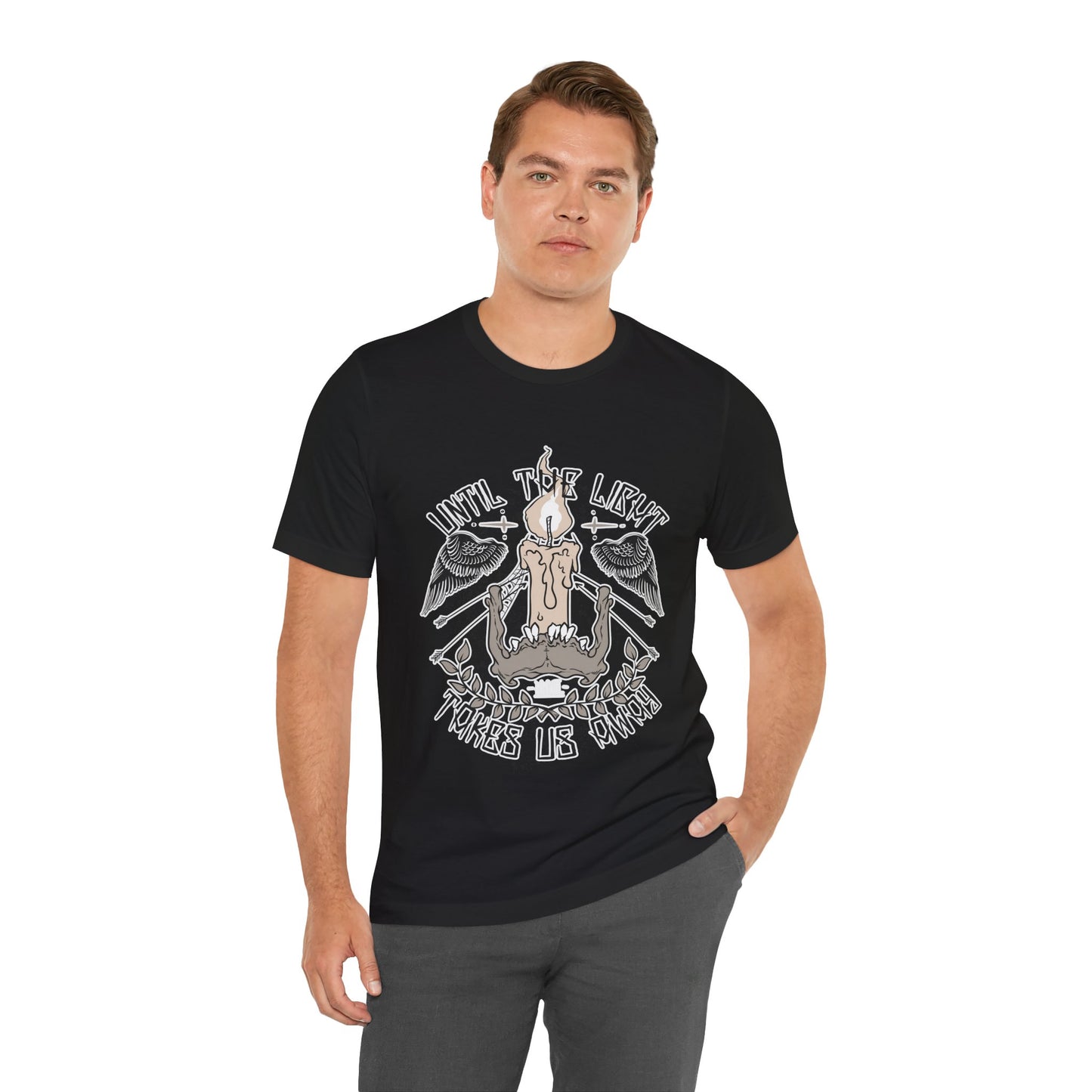 Until the Light Takes us Away T-shirt, Inspirational T-shirt, Skull Shirt, Heavy Metal Rock Shirt, Wings T-Shirt, Rockers T-shirt