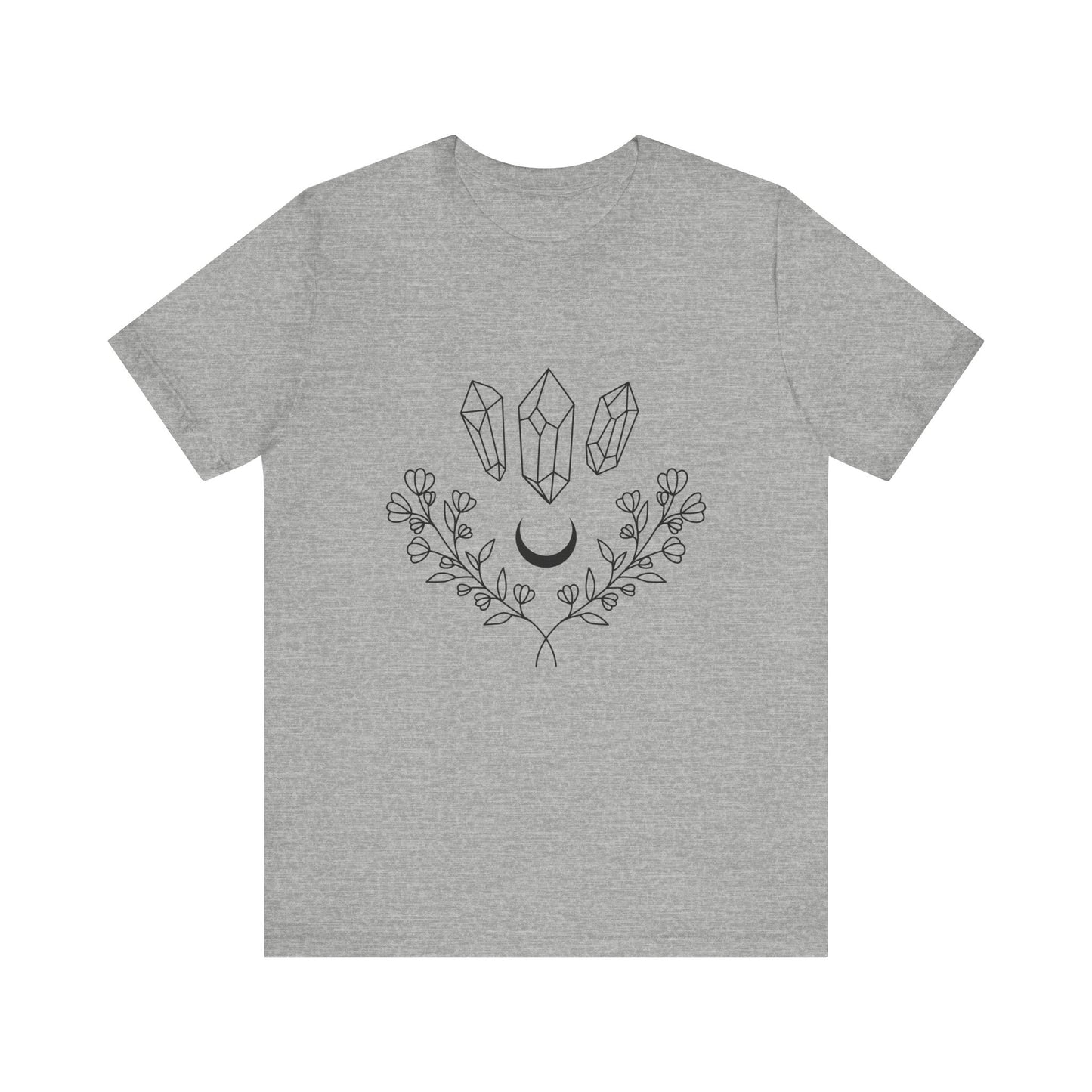 Crystal Floral T-shirt, Mystical Shirt, Boho T-shirt, Inspirational T-shirt, Bohemian T-shirt, Moon and Stars T-Shirt, Gift for Her