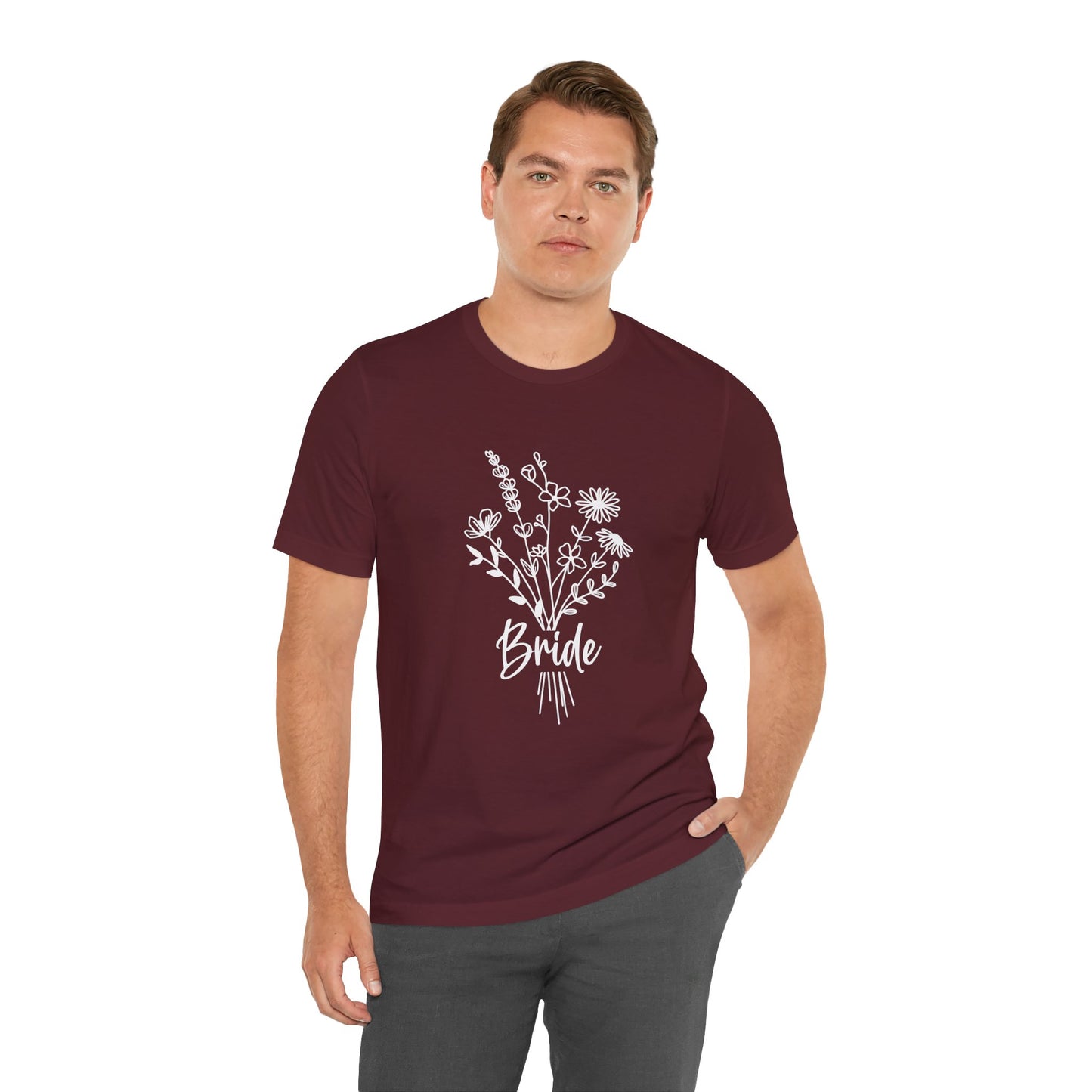 Bride T-shirt, Wedding Shirt, Wildflower Bouquet Floral Shirt, Bride Tee, Bachelorette Shirt, Gift Shirt for Bride, Bridal Shower Shirt