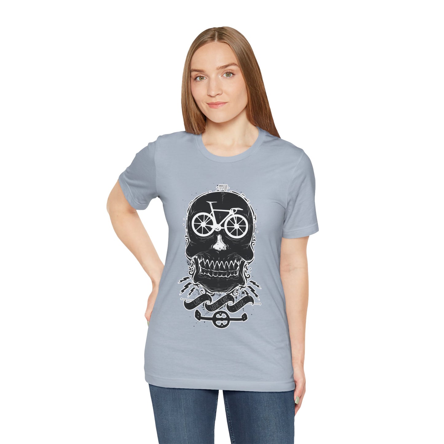 Bicycle Love T-shirt, Skull T-shirt, Shirt with Skull, Skull Head T-shirt, T-shirt with Bicycle, Horror Shirt, Humor T-Shirt