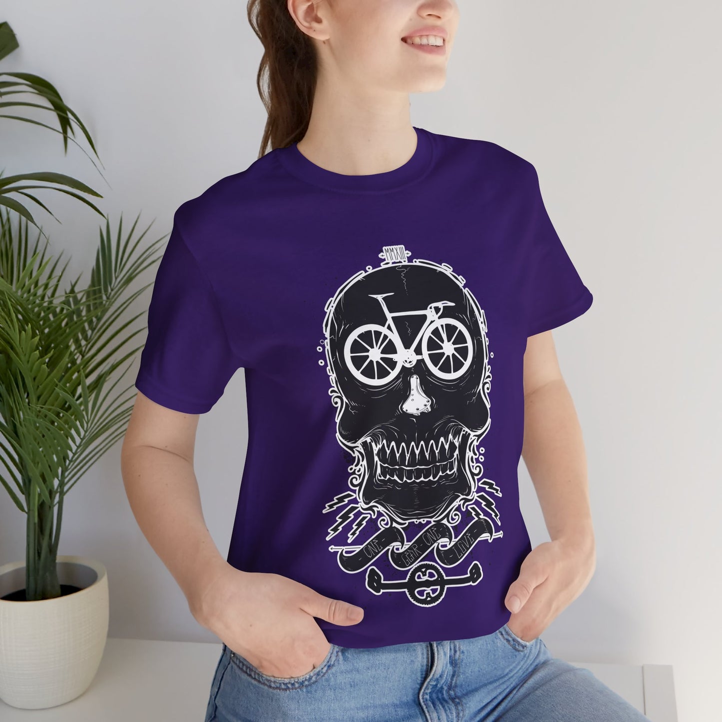 Bicycle Love T-shirt, Skull T-shirt, Shirt with Skull, Skull Head T-shirt, T-shirt with Bicycle, Horror Shirt, Humor T-Shirt