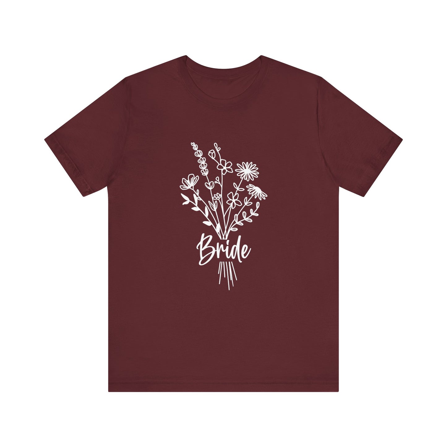 Bride T-shirt, Wedding Shirt, Wildflower Bouquet Floral Shirt, Bride Tee, Bachelorette Shirt, Gift Shirt for Bride, Bridal Shower Shirt