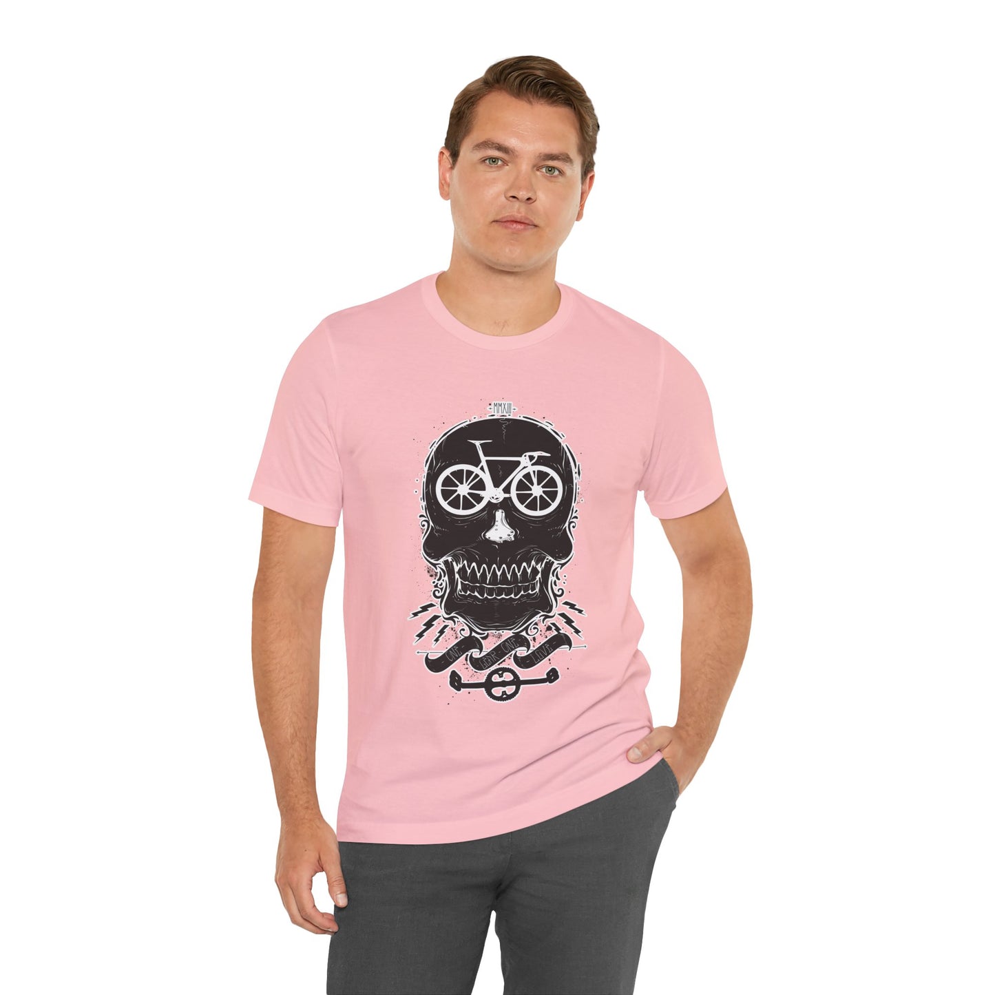 Bicycle Love T-shirt, Skull T-shirt, Shirt with Skull, Skull Head T-shirt, T-shirt with Bicycle, Horror Shirt, Humor T-Shirt