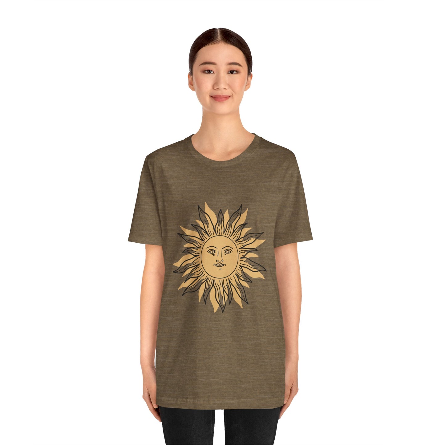 Sun Face T-shirt, Mystical Shirt, Boho T-shirt, Solar T-shirt, Moon and Stars T-Shirt, Bohemian T-shirt, Astrologic Shirt, Gift for Her