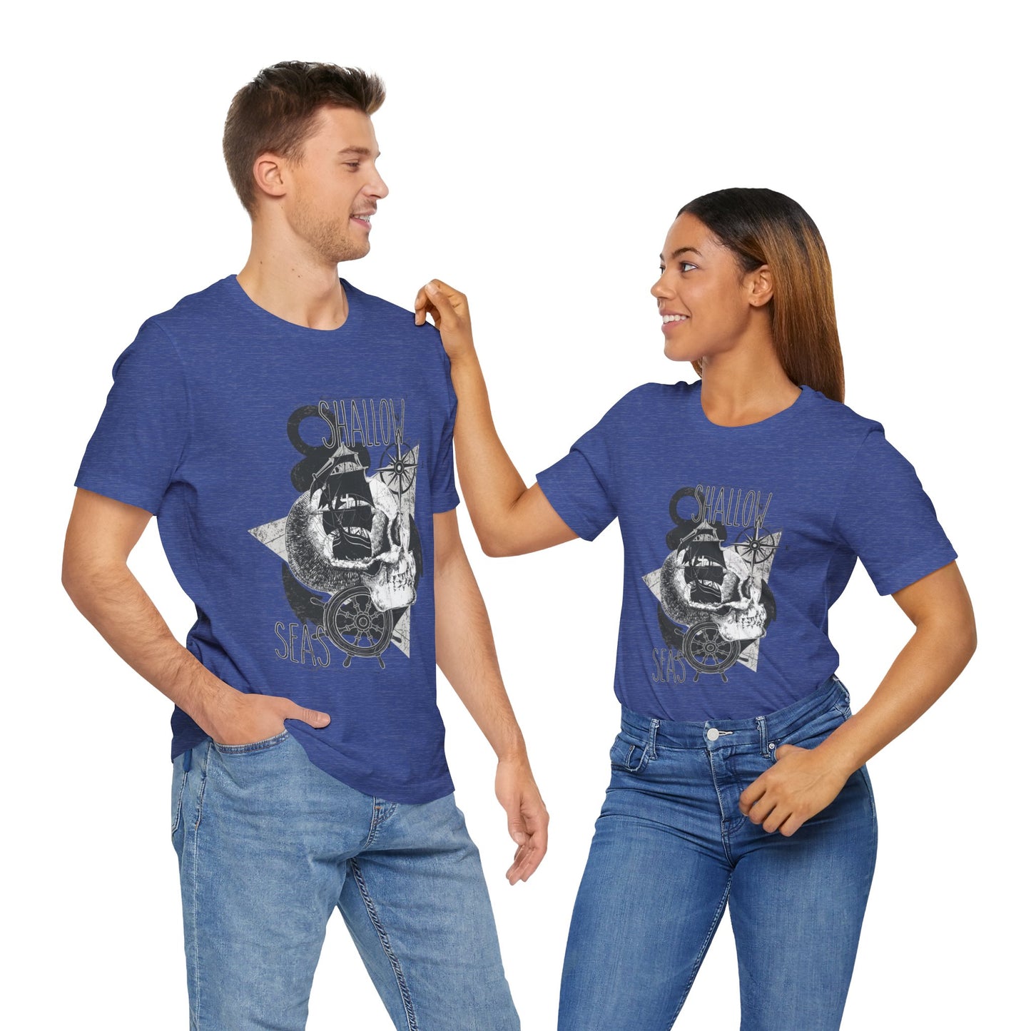 Shallow Seas T-shirt, Sea T-shirt, Nautical Shirt, Skull Shirt, T-shirt with Compass, Sea Shirt, Travel T-Shirt, Outdoors Shirt