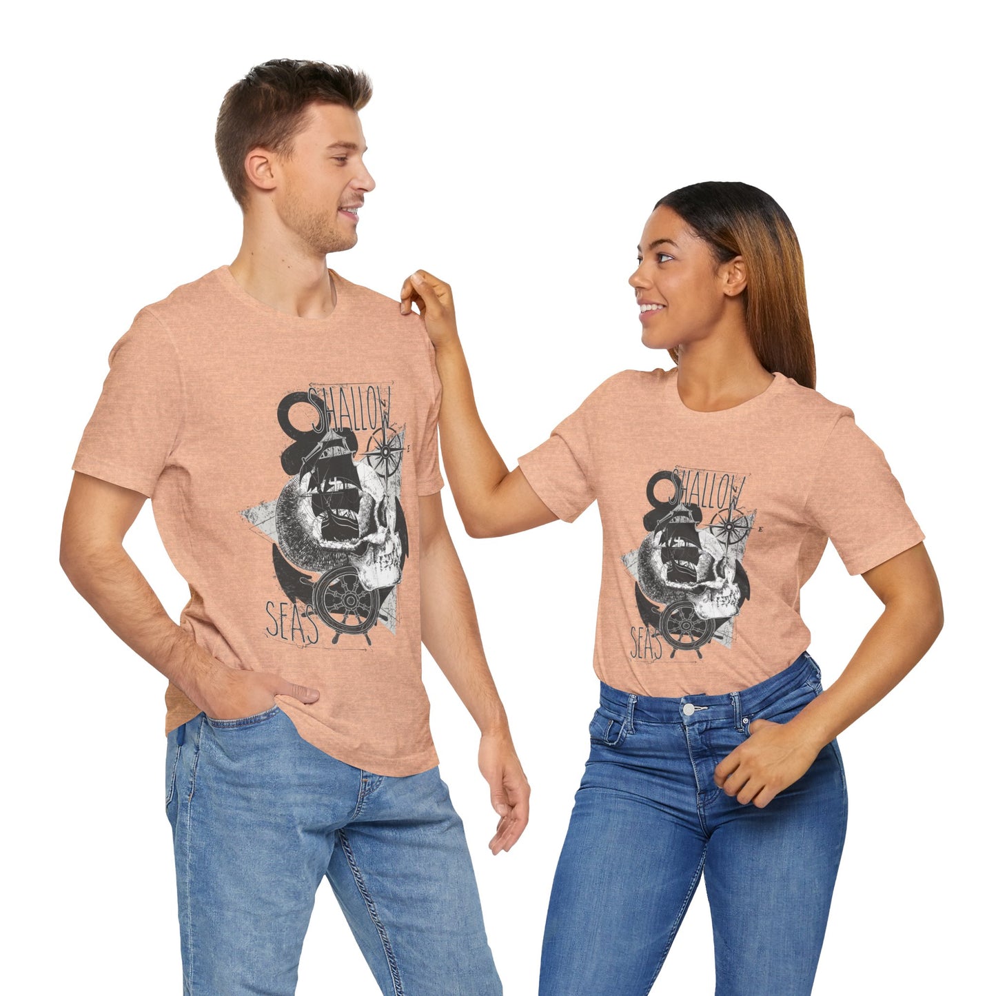 Shallow Seas T-shirt, Sea T-shirt, Nautical Shirt, Skull Shirt, T-shirt with Compass, Sea Shirt, Travel T-Shirt, Outdoors Shirt