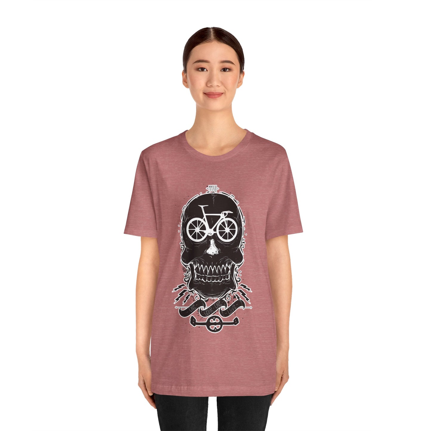 Bicycle Love T-shirt, Skull T-shirt, Shirt with Skull, Skull Head T-shirt, T-shirt with Bicycle, Horror Shirt, Humor T-Shirt