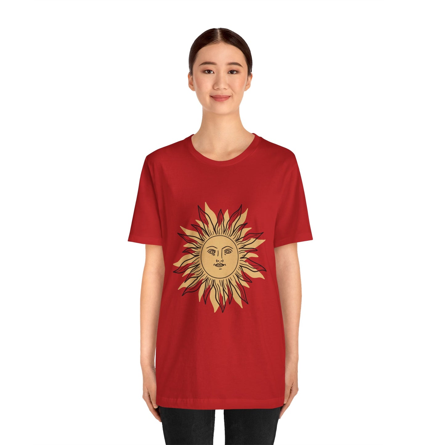 Sun Face T-shirt, Mystical Shirt, Boho T-shirt, Solar T-shirt, Moon and Stars T-Shirt, Bohemian T-shirt, Astrologic Shirt, Gift for Her
