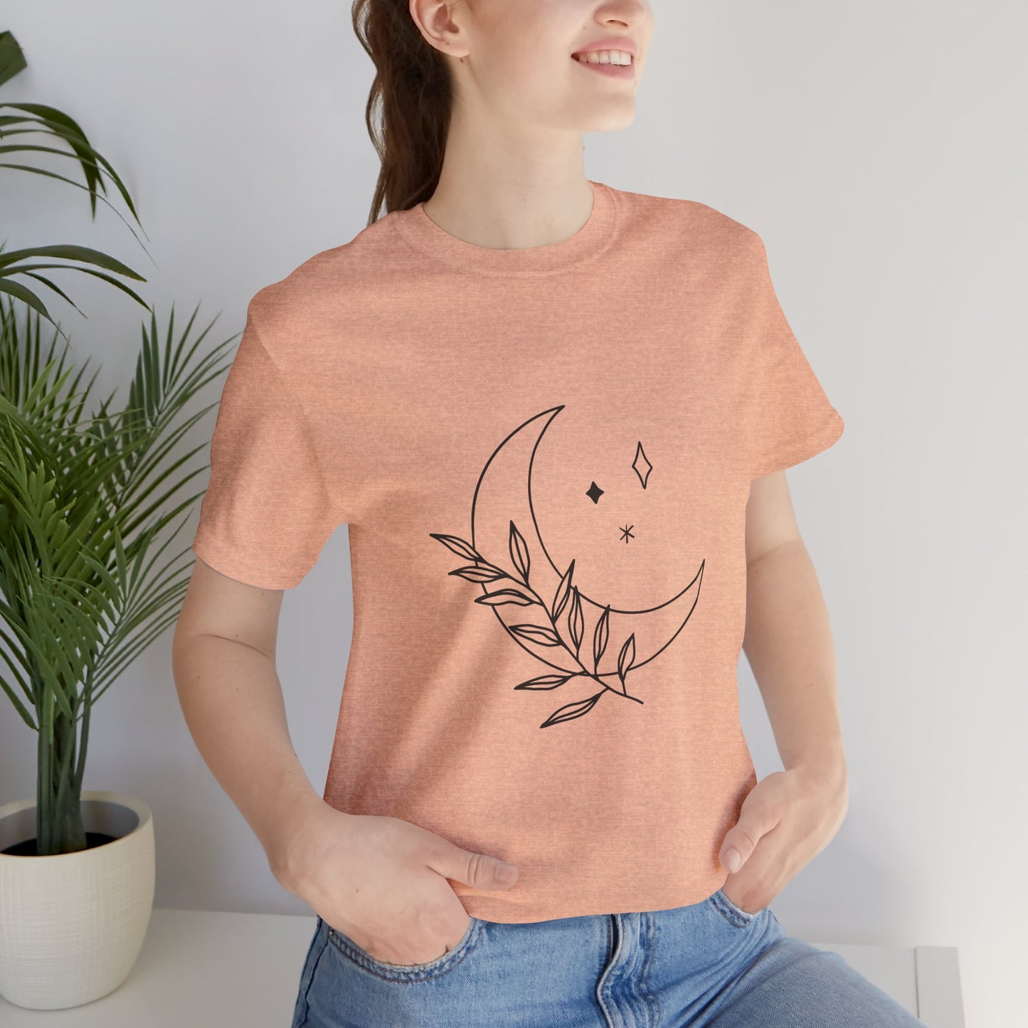 Moon Branch T-shirt, Mystical Shirt, Mystic Tee, Boho T-shirt, Bohemian T-shirt, Moon and Stars T-Shirt, Gift for Her