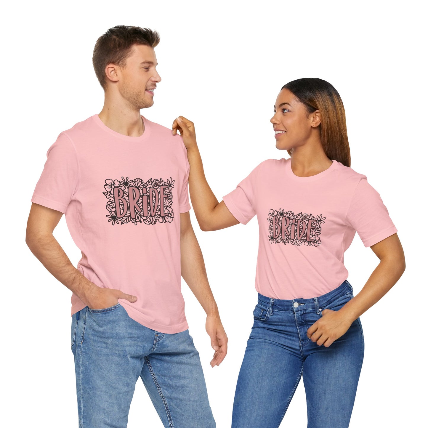 Floral Bride T-shirt, Wedding Shirt, Bride Tee, Bridal Shower, Flowers T-shirt, Gift Shirt for Bride, Bachelorette Party Shirt