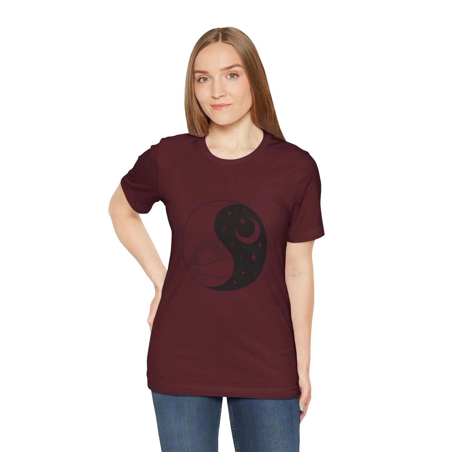 Ying Yang T-shirt, Sun and Moon Shirt, Mystical Shirt, Boho T-shirt, Mystics Shirt, Bohemian T-shirt, Gift Shirt for Her