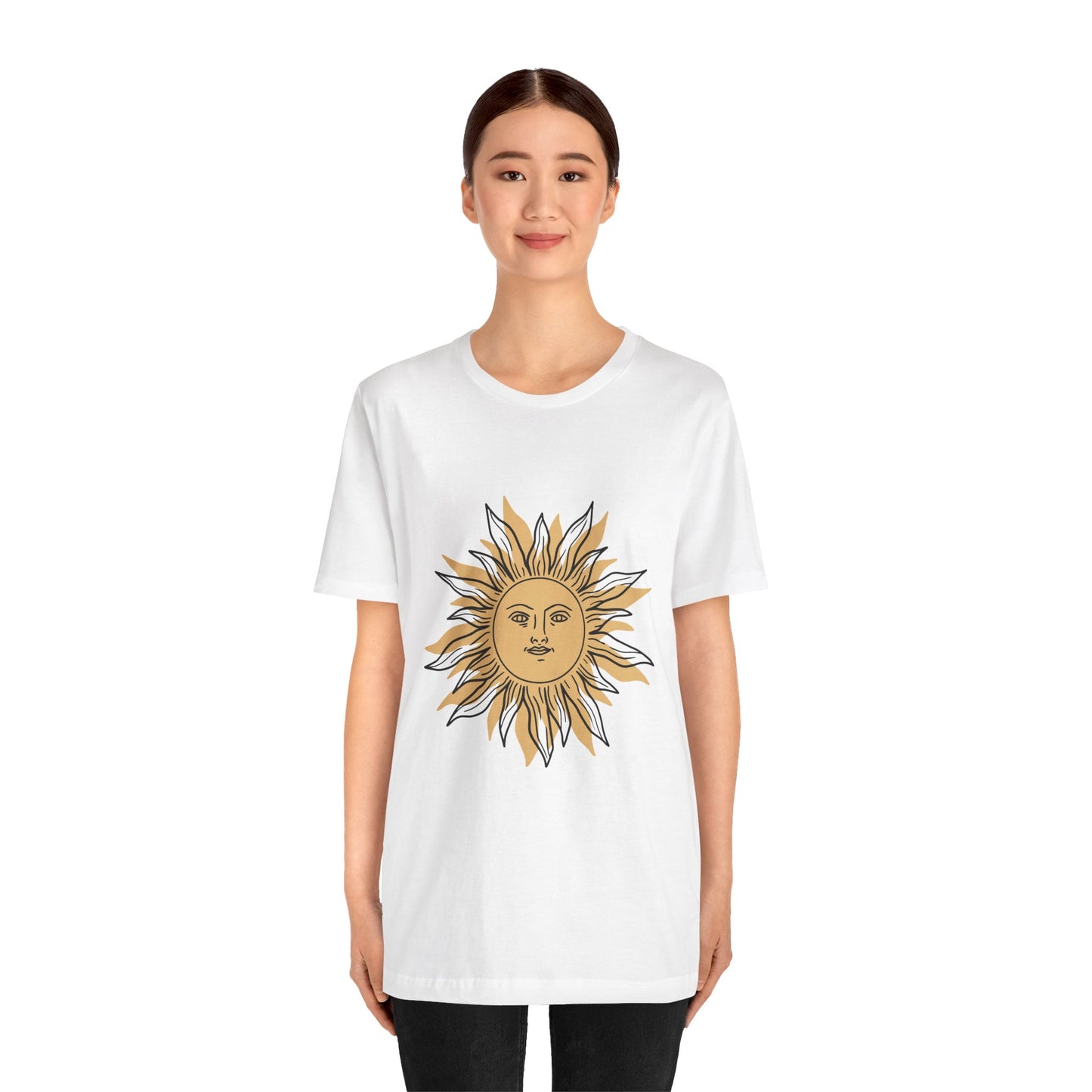 Sun Face T-shirt, Mystical Shirt, Boho T-shirt, Solar T-shirt, Moon and Stars T-Shirt, Bohemian T-shirt, Astrologic Shirt, Gift for Her