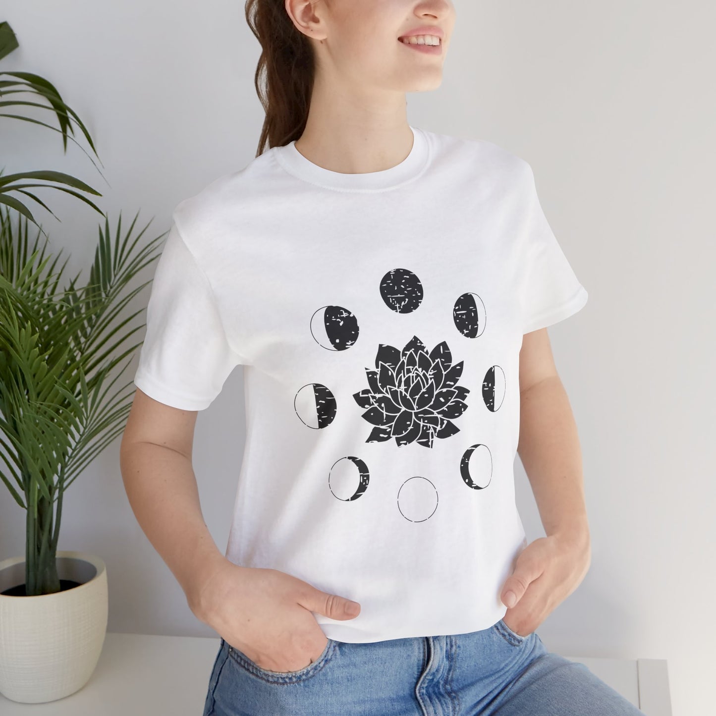 Lotus Moon Phase T-shirt, Boho T-shirt, Grunge Shirt, Inspirational T-shirt, Bohemian T-shirt, Moon and Stars T-Shirt, Gift for Her
