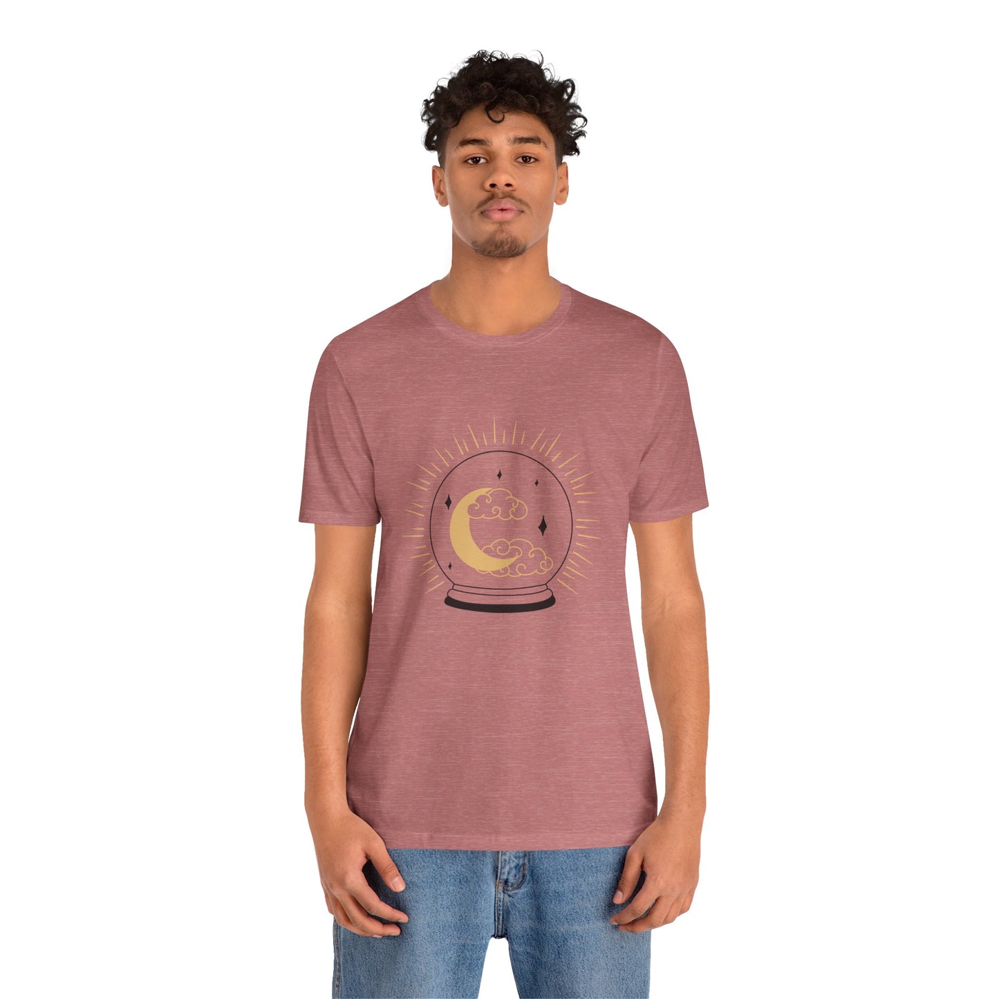 Celestial Crystal Ball T-shirt, Boho T-shirt, Inspirational T-shirt, Bohemian T-shirt, Moon and Stars T-Shirt, Gift Travel Shirt