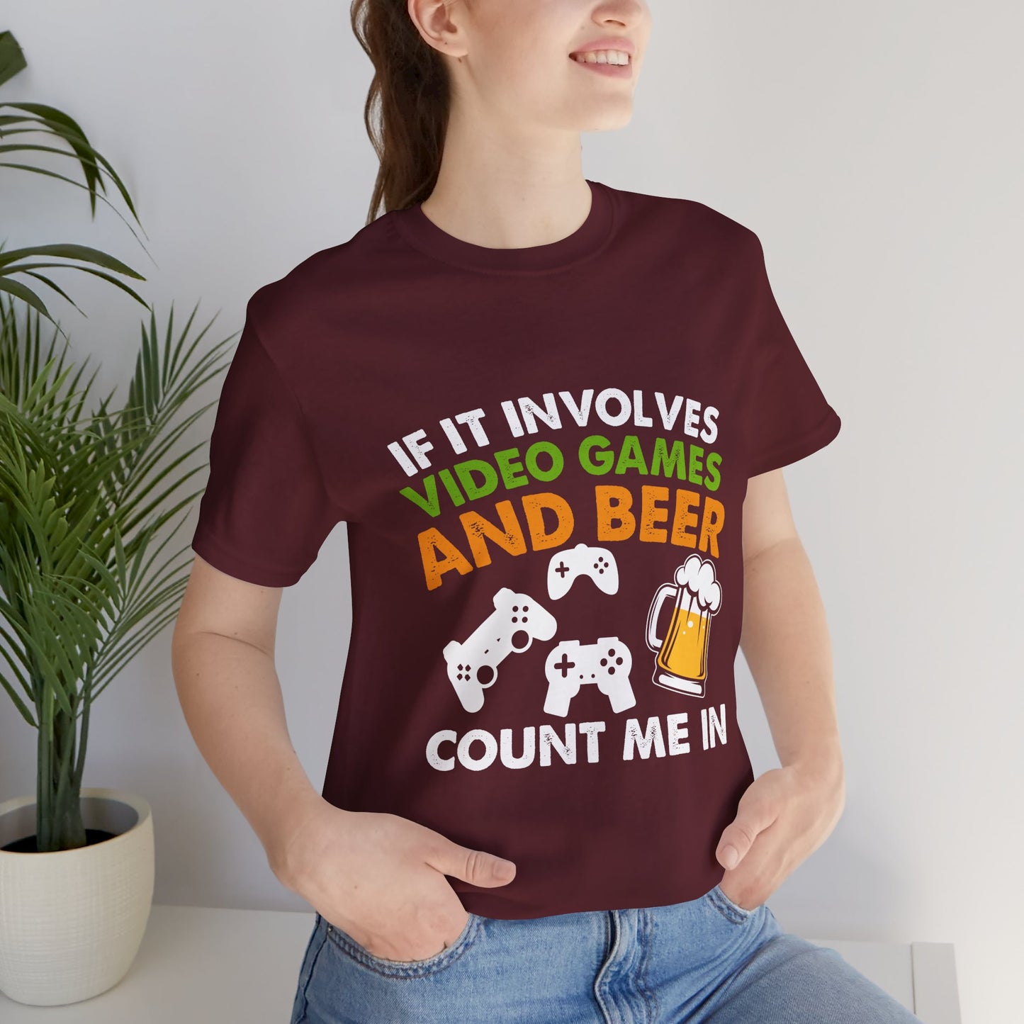 Video Games T-shirt, Gaming Shirt, Video Games and Beer Shirt, T-shirt for Gamers, Funny Gamer Shirts, Gift for Him, Funny Gaming Tee
