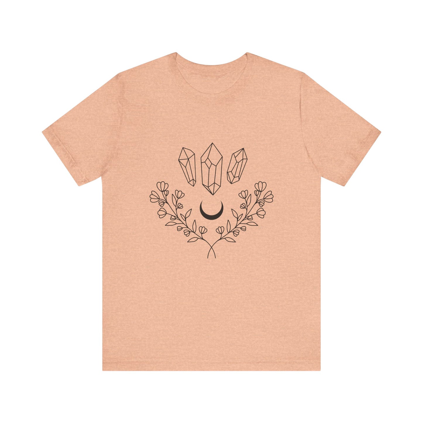 Crystal Floral T-shirt, Mystical Shirt, Boho T-shirt, Inspirational T-shirt, Bohemian T-shirt, Moon and Stars T-Shirt, Gift for Her