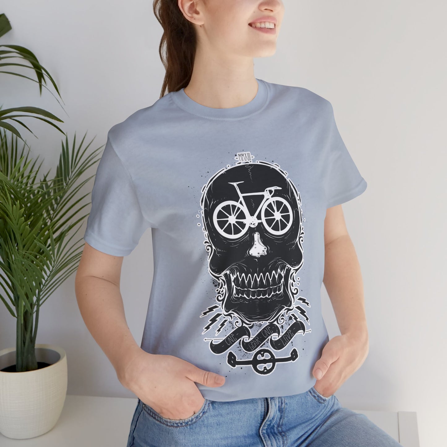 Bicycle Love T-shirt, Skull T-shirt, Shirt with Skull, Skull Head T-shirt, T-shirt with Bicycle, Horror Shirt, Humor T-Shirt