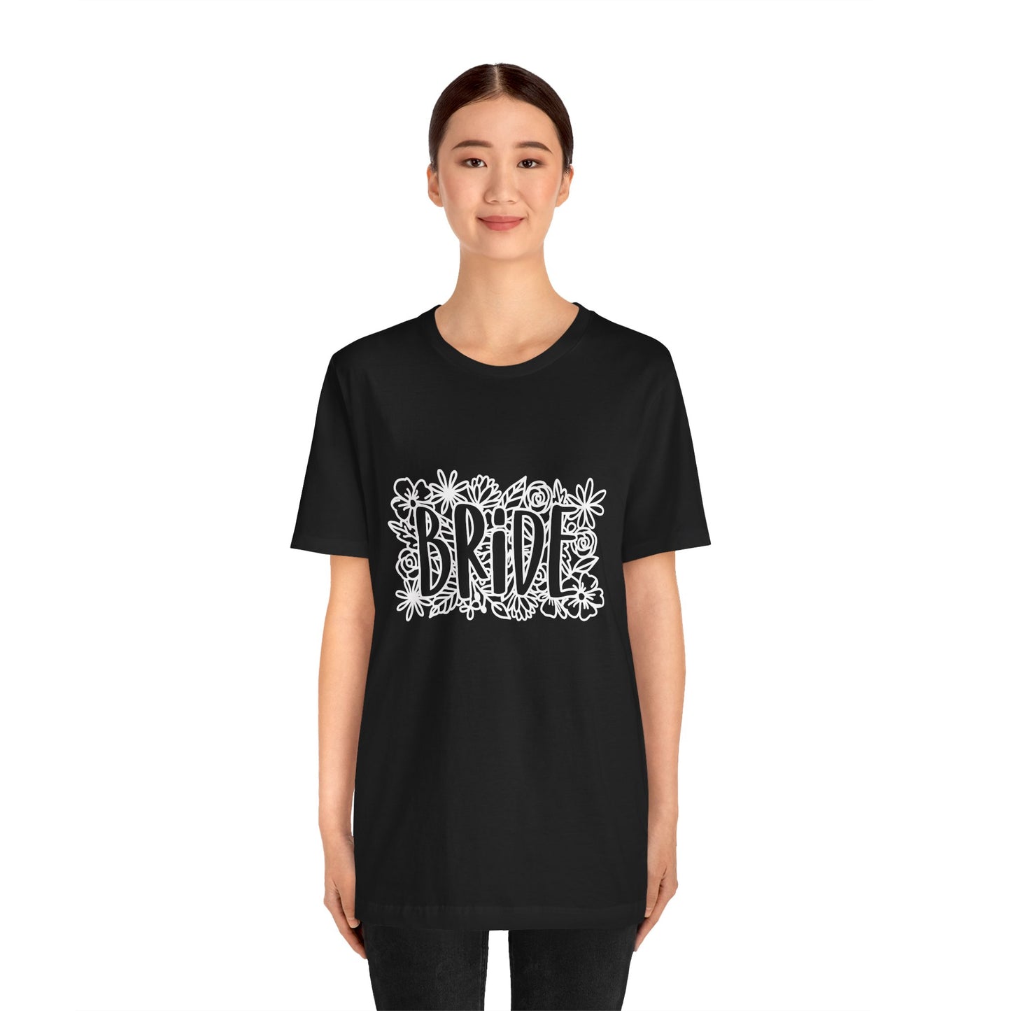 Floral Bride T-shirt, Bride Flowers Shirt, Wedding Shirt, Bride Tee, Bridal Shower Shirt, Gift Shirt for Bride, Bachelorette Party Shirt