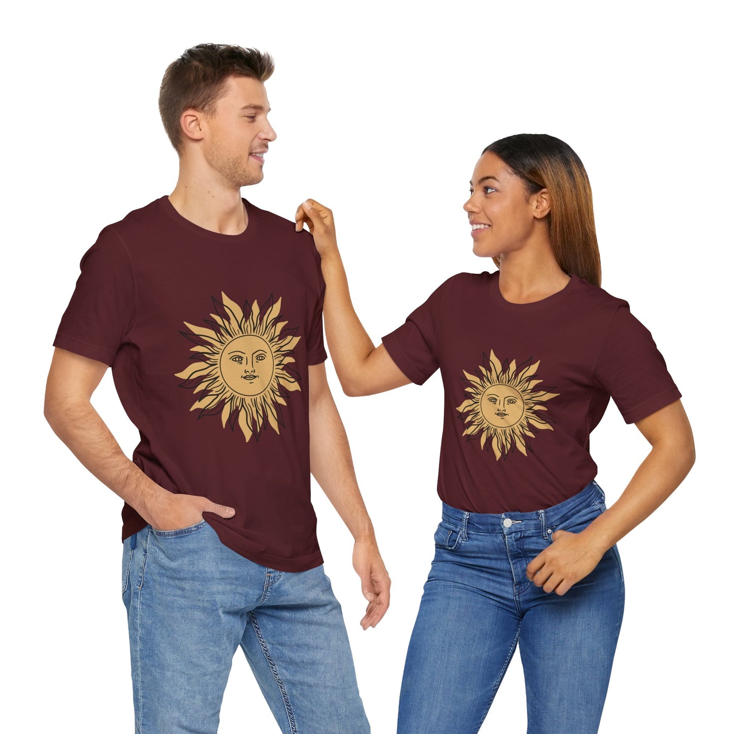 Sun Face T-shirt, Mystical Shirt, Boho T-shirt, Solar T-shirt, Moon and Stars T-Shirt, Bohemian T-shirt, Astrologic Shirt, Gift for Her