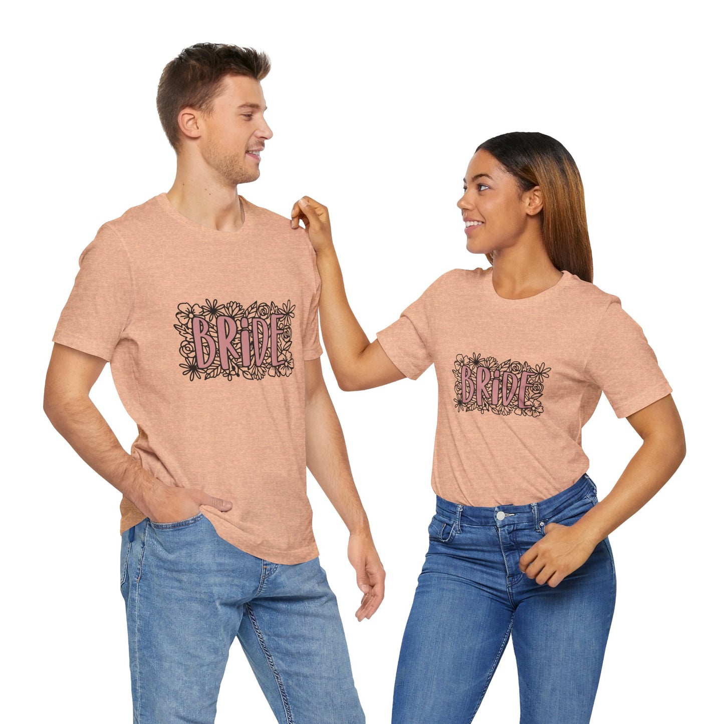 Floral Bride T-shirt, Wedding Shirt, Bride Tee, Bridal Shower, Flowers T-shirt, Gift Shirt for Bride, Bachelorette Party Shirt