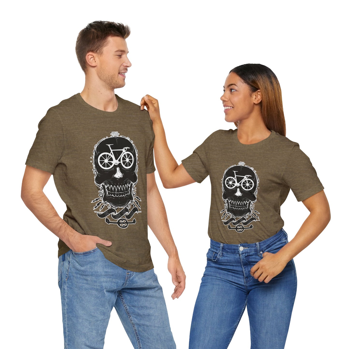 Bicycle Love T-shirt, Skull T-shirt, Shirt with Skull, Skull Head T-shirt, T-shirt with Bicycle, Horror Shirt, Humor T-Shirt