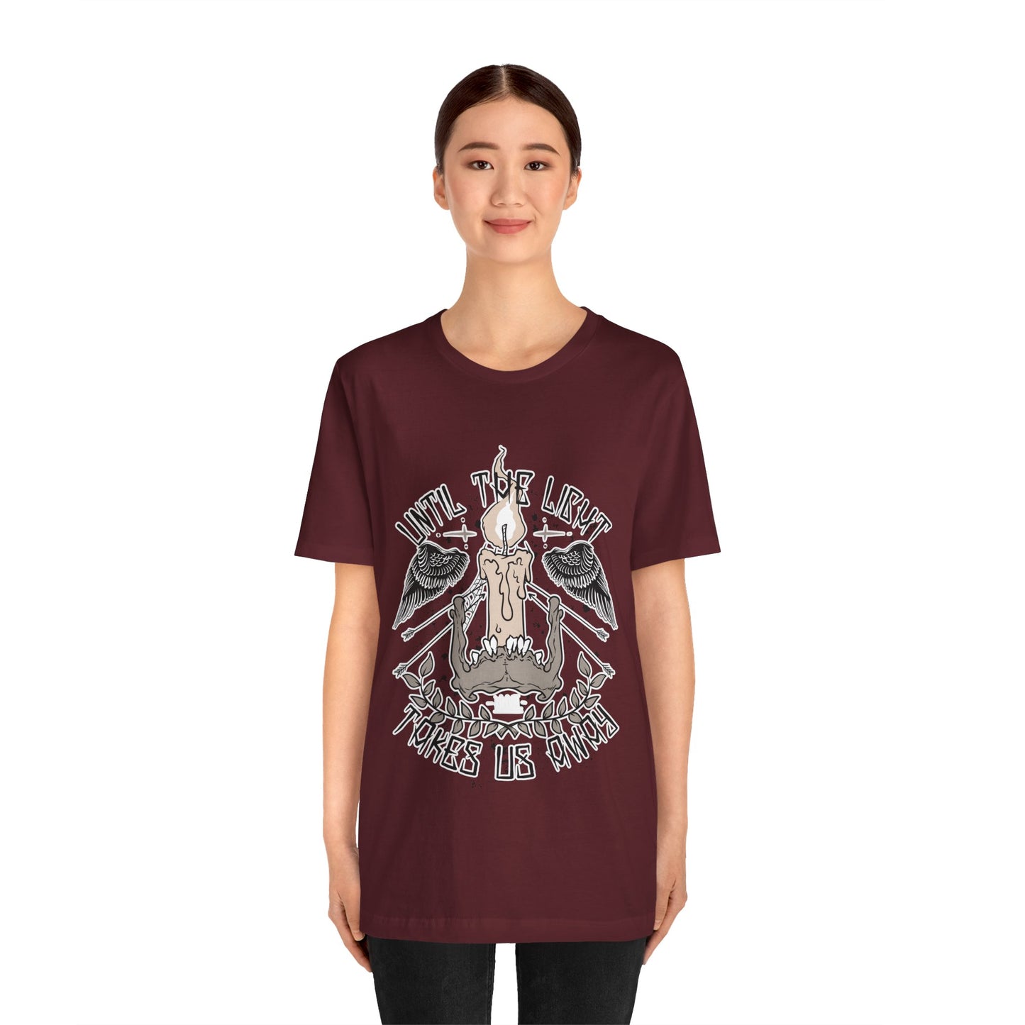 Until the Light Takes us Away T-shirt, Inspirational T-shirt, Skull Shirt, Heavy Metal Rock Shirt, Wings T-Shirt, Rockers T-shirt