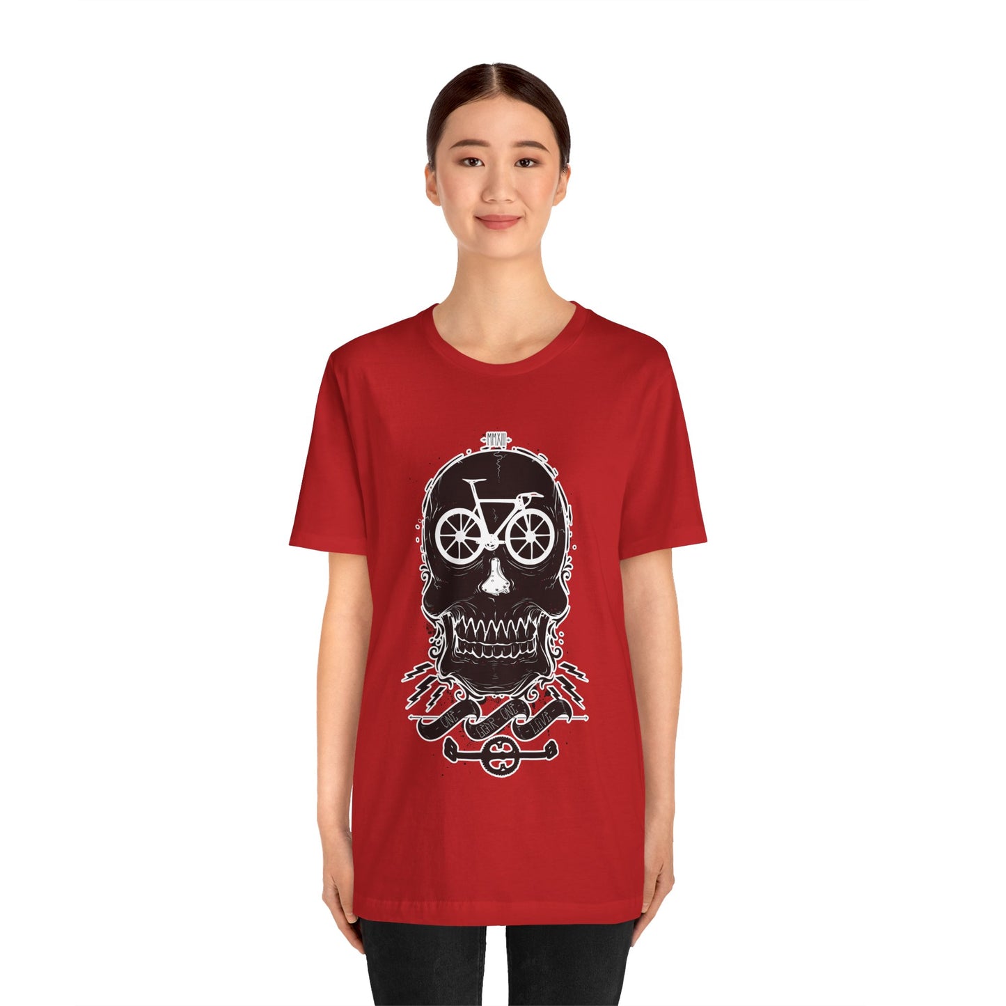 Bicycle Love T-shirt, Skull T-shirt, Shirt with Skull, Skull Head T-shirt, T-shirt with Bicycle, Horror Shirt, Humor T-Shirt
