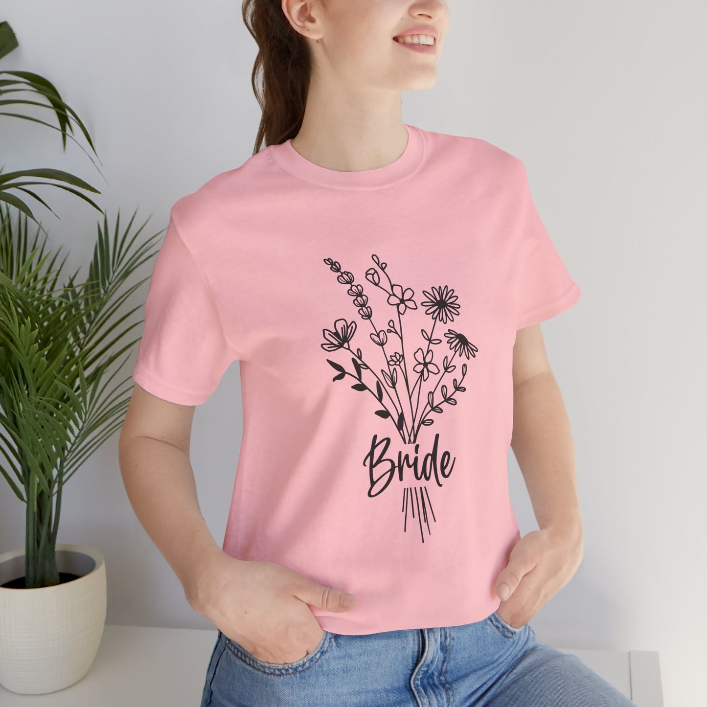 Bride T-shirt, Wedding Shirt, Wildflower Bouquet Floral Shirt, Bride Tee, Bachelorette Shirt, Gift Shirt for Bride, Bridal Shower Shirt