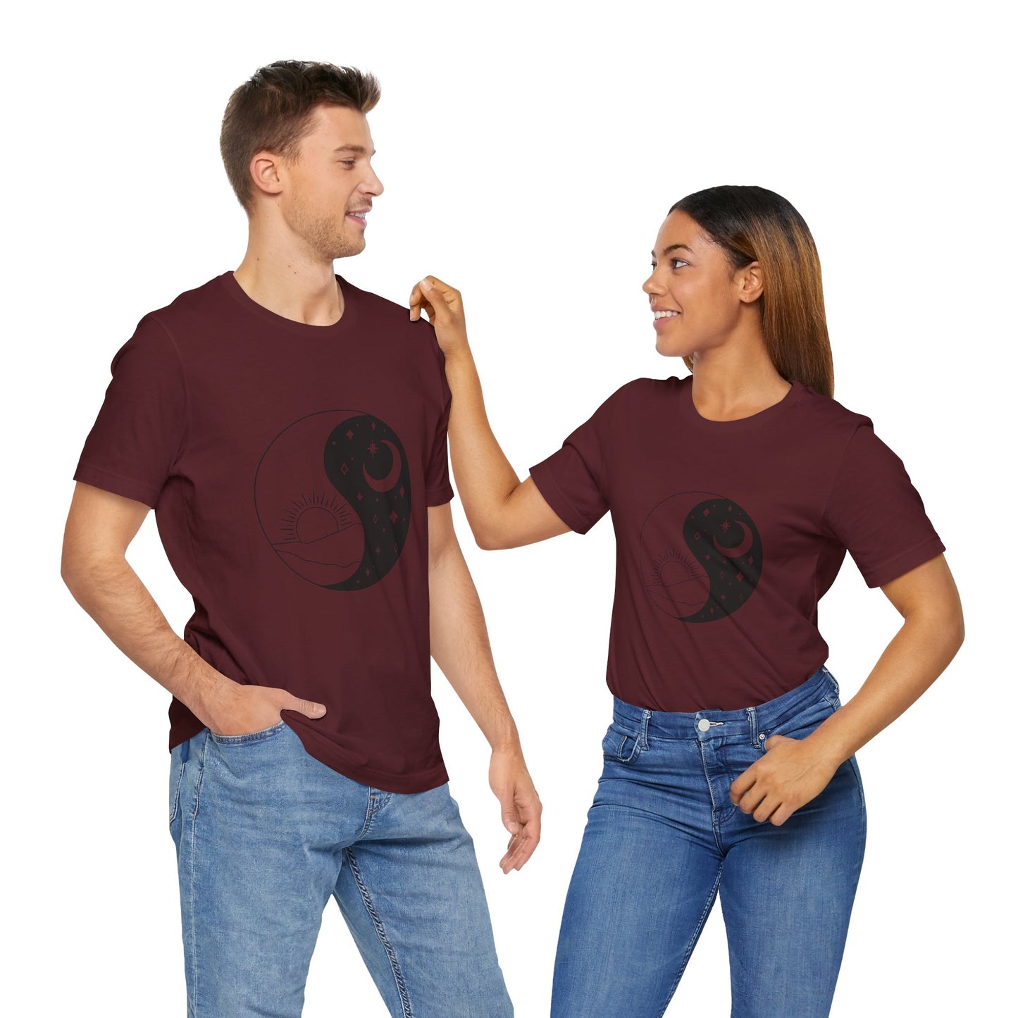 Ying Yang T-shirt, Sun and Moon Shirt, Mystical Shirt, Boho T-shirt, Mystics Shirt, Bohemian T-shirt, Gift Shirt for Her
