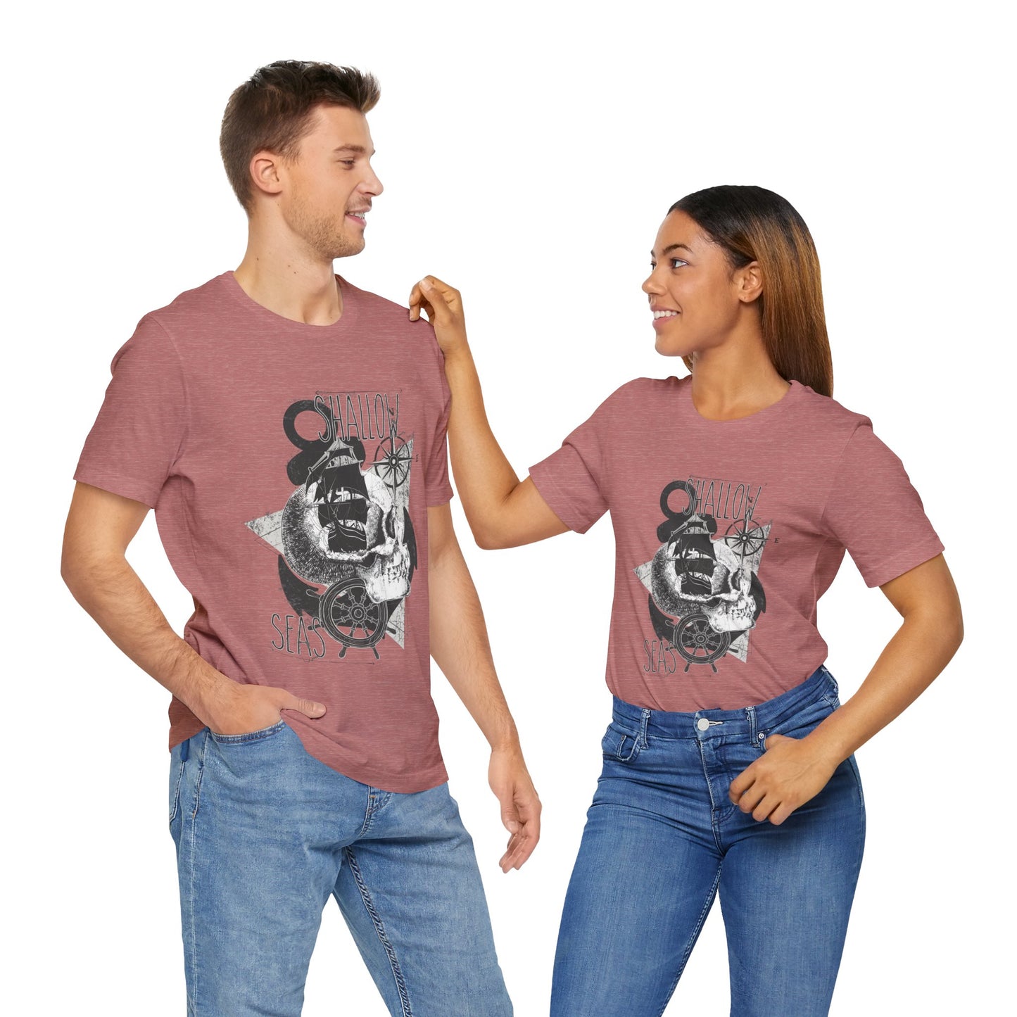 Shallow Seas T-shirt, Sea T-shirt, Nautical Shirt, Skull Shirt, T-shirt with Compass, Sea Shirt, Travel T-Shirt, Outdoors Shirt