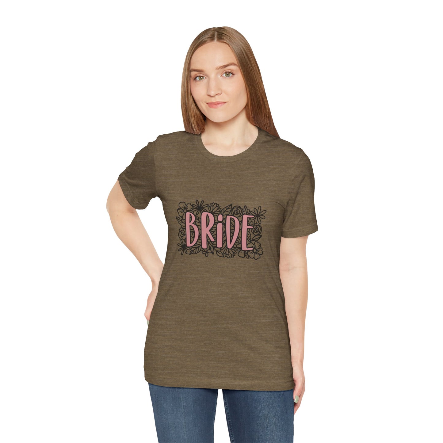 Floral Bride T-shirt, Wedding Shirt, Bride Tee, Bridal Shower, Flowers T-shirt, Gift Shirt for Bride, Bachelorette Party Shirt