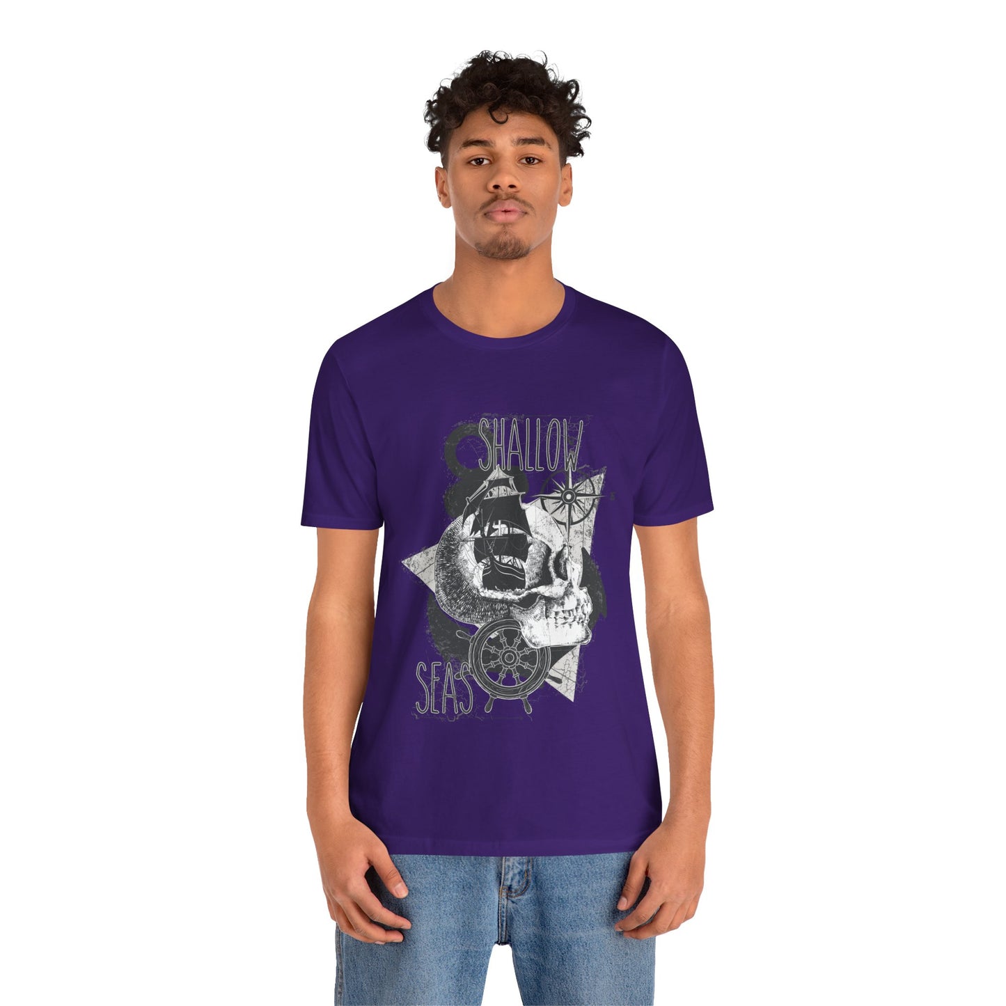 Shallow Seas T-shirt, Sea T-shirt, Nautical Shirt, Skull Shirt, T-shirt with Compass, Sea Shirt, Travel T-Shirt, Outdoors Shirt