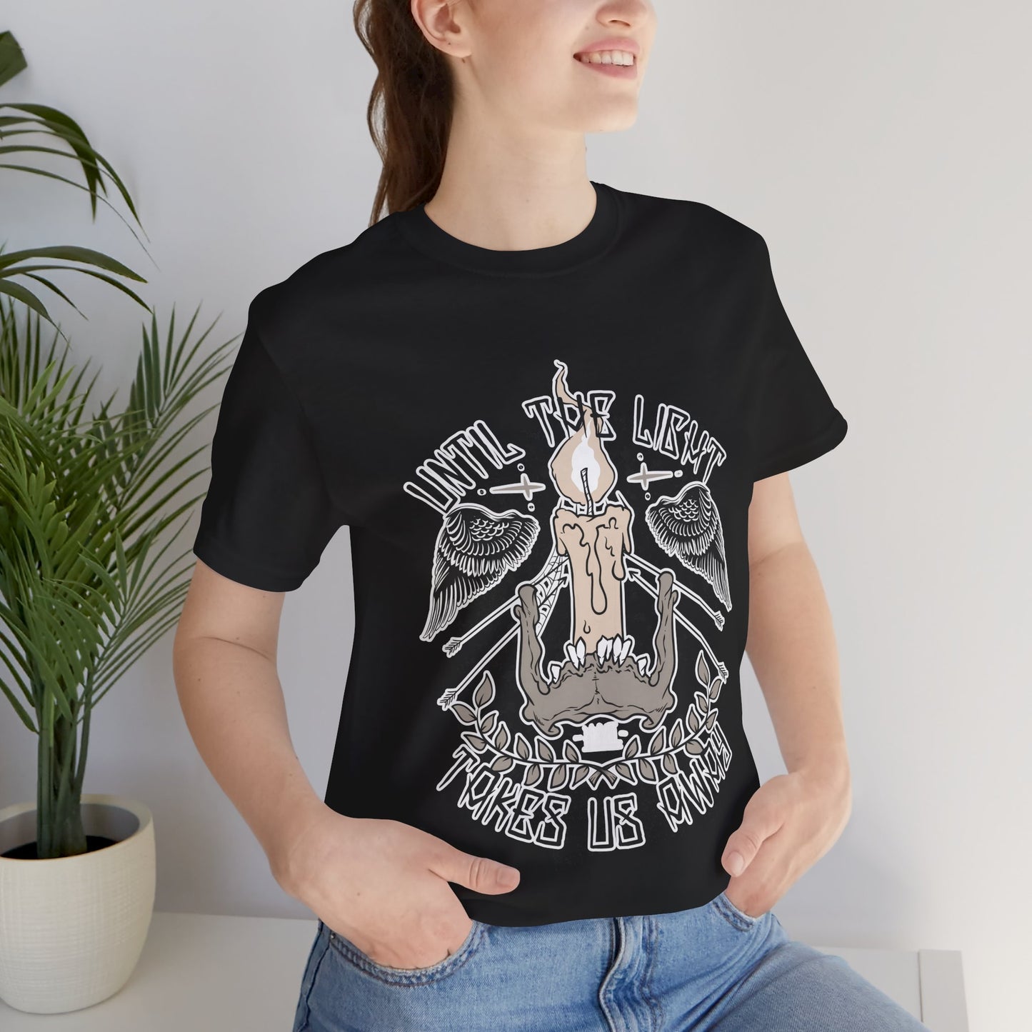 Until the Light Takes us Away T-shirt, Inspirational T-shirt, Skull Shirt, Heavy Metal Rock Shirt, Wings T-Shirt, Rockers T-shirt