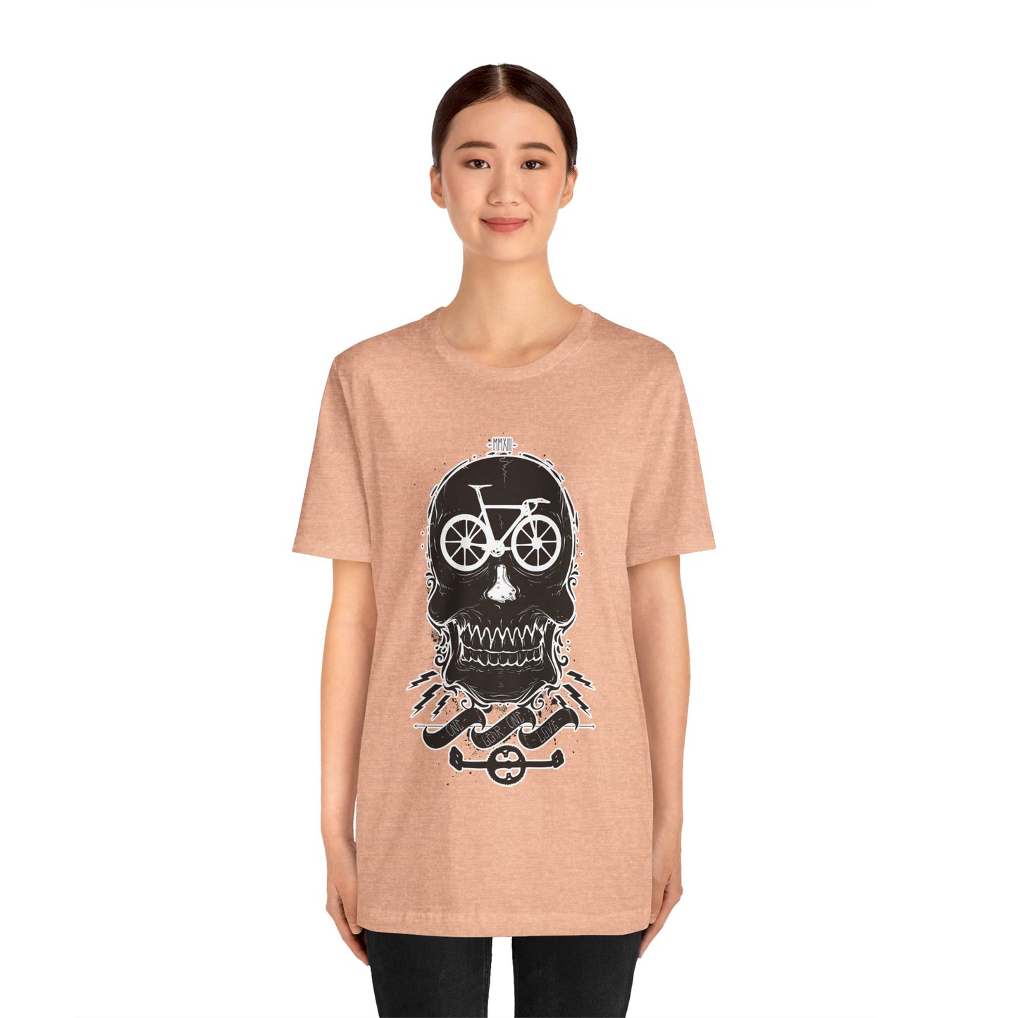Bicycle Love T-shirt, Skull T-shirt, Shirt with Skull, Skull Head T-shirt, T-shirt with Bicycle, Horror Shirt, Humor T-Shirt