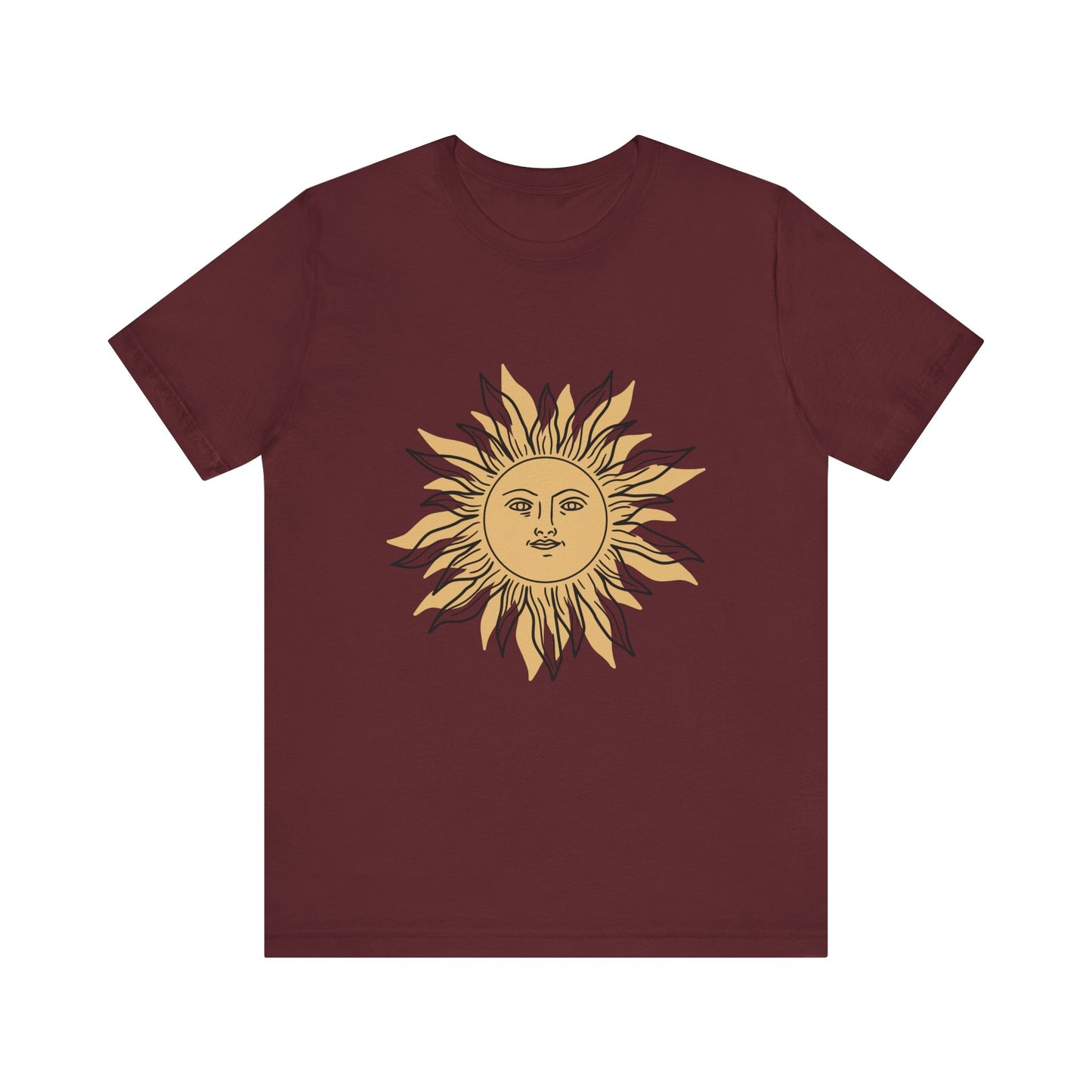 Sun Face T-shirt, Mystical Shirt, Boho T-shirt, Solar T-shirt, Moon and Stars T-Shirt, Bohemian T-shirt, Astrologic Shirt, Gift for Her