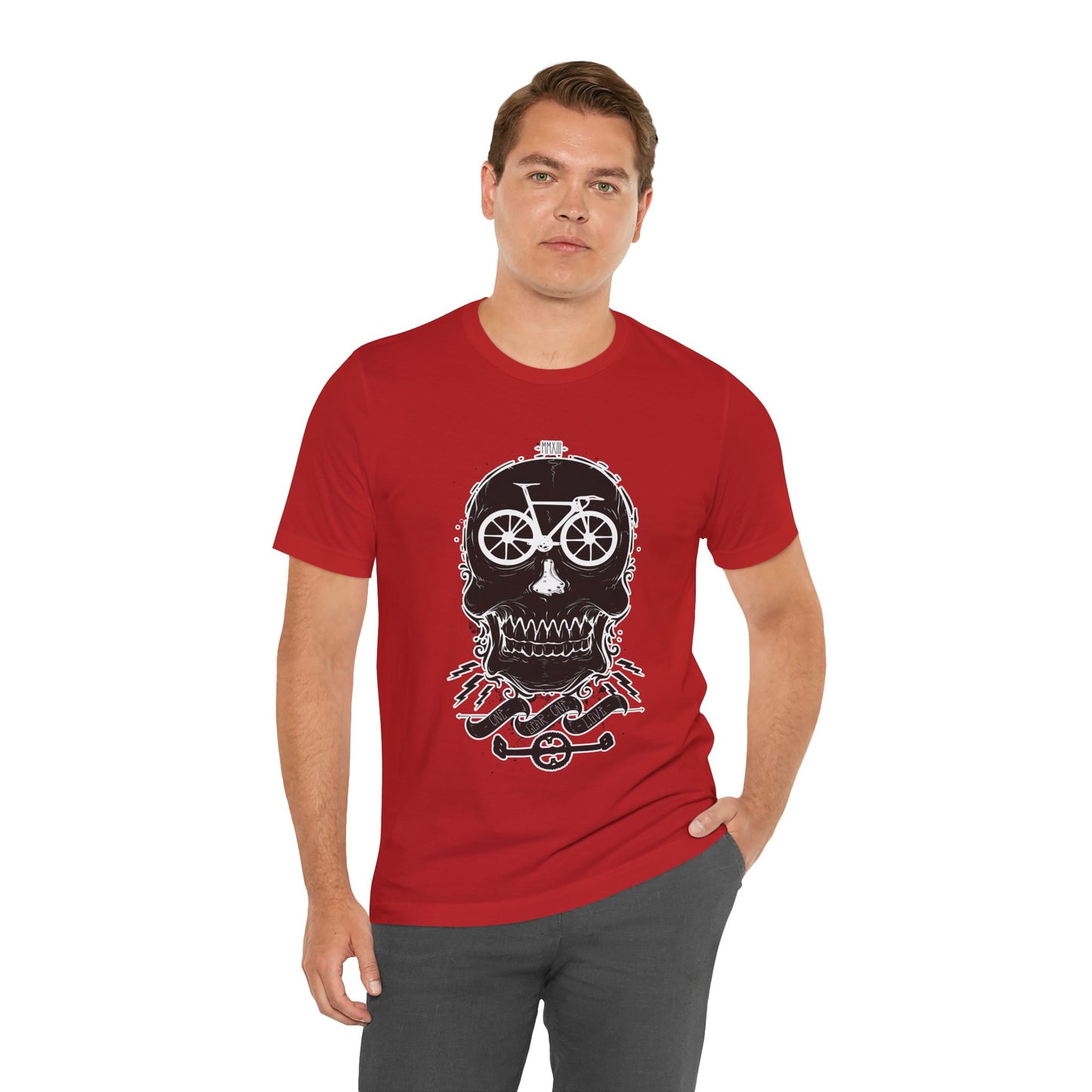 Bicycle Love T-shirt, Skull T-shirt, Shirt with Skull, Skull Head T-shirt, T-shirt with Bicycle, Horror Shirt, Humor T-Shirt