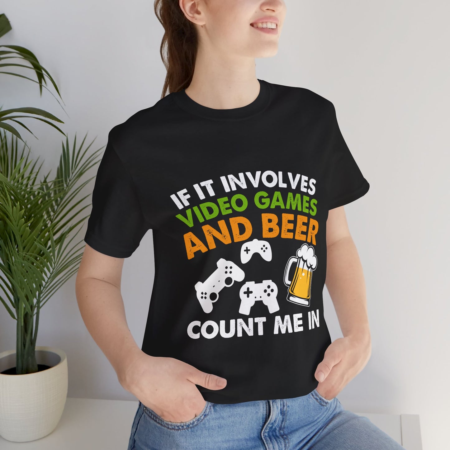 Video Games T-shirt, Gaming Shirt, Video Games and Beer Shirt, T-shirt for Gamers, Funny Gamer Shirts, Gift for Him, Funny Gaming Tee