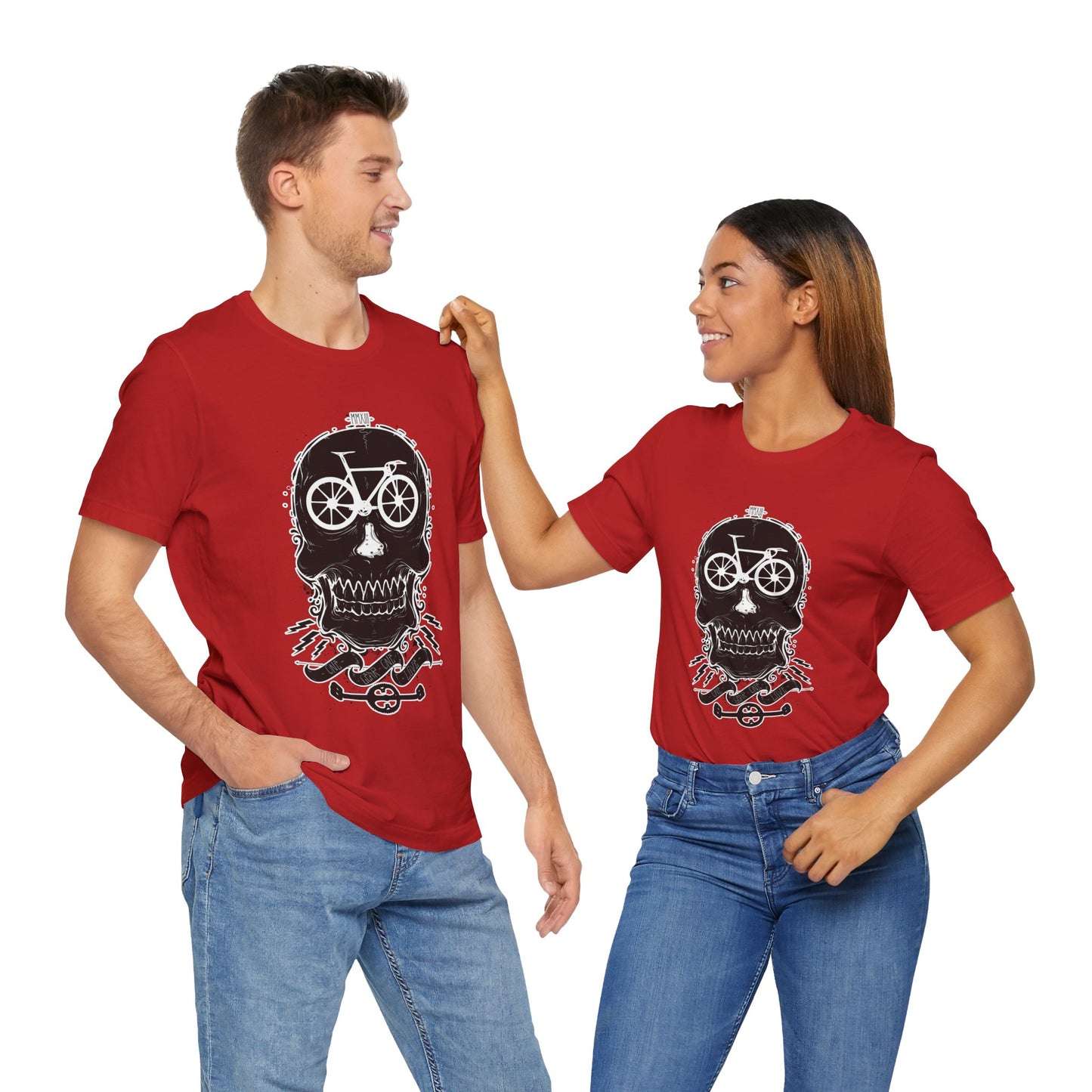 Bicycle Love T-shirt, Skull T-shirt, Shirt with Skull, Skull Head T-shirt, T-shirt with Bicycle, Horror Shirt, Humor T-Shirt