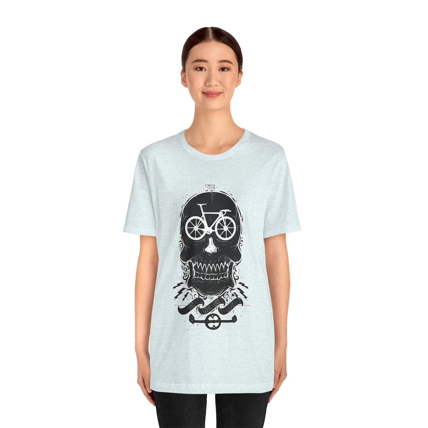 Bicycle Love T-shirt, Skull T-shirt, Shirt with Skull, Skull Head T-shirt, T-shirt with Bicycle, Horror Shirt, Humor T-Shirt
