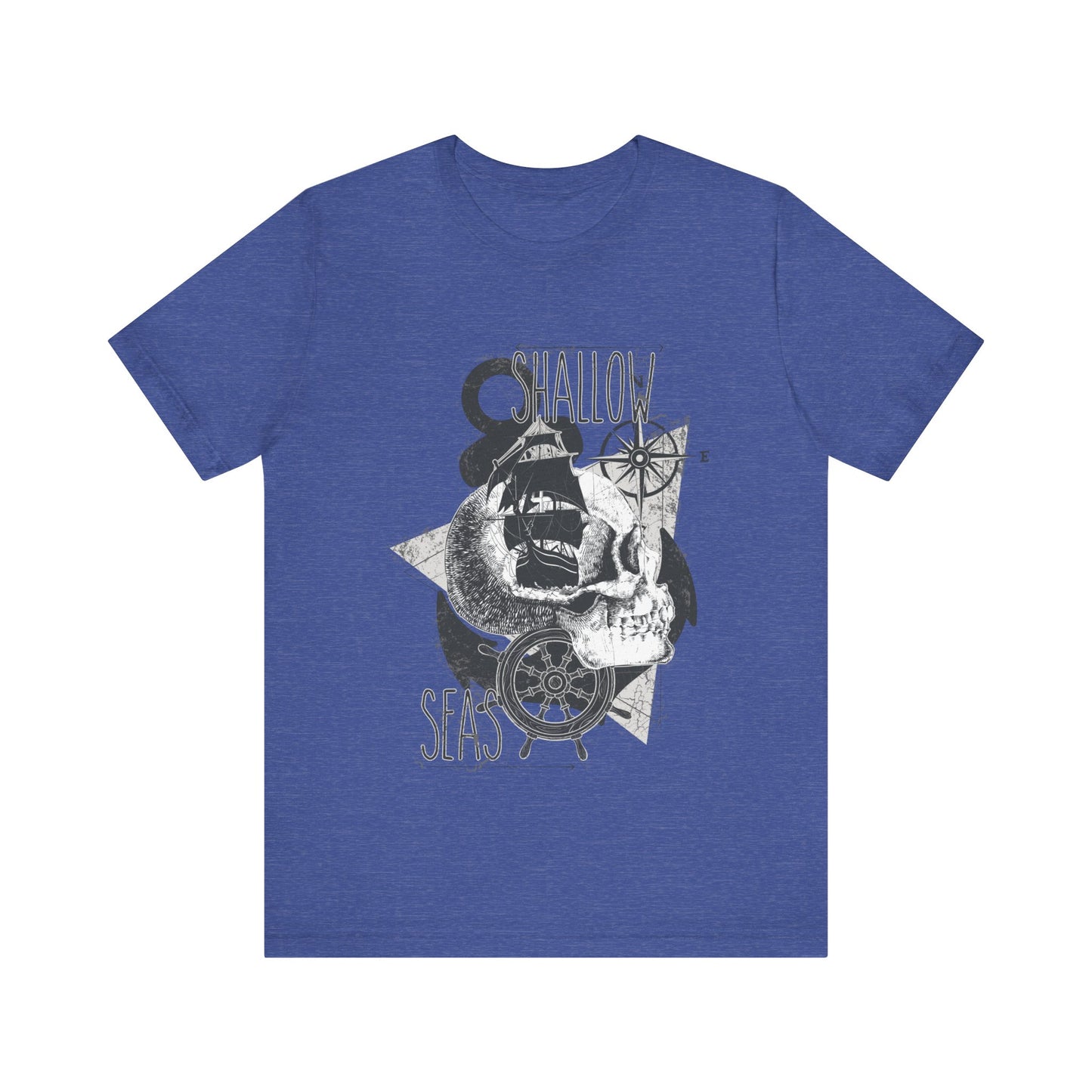 Shallow Seas T-shirt, Sea T-shirt, Nautical Shirt, Skull Shirt, T-shirt with Compass, Sea Shirt, Travel T-Shirt, Outdoors Shirt