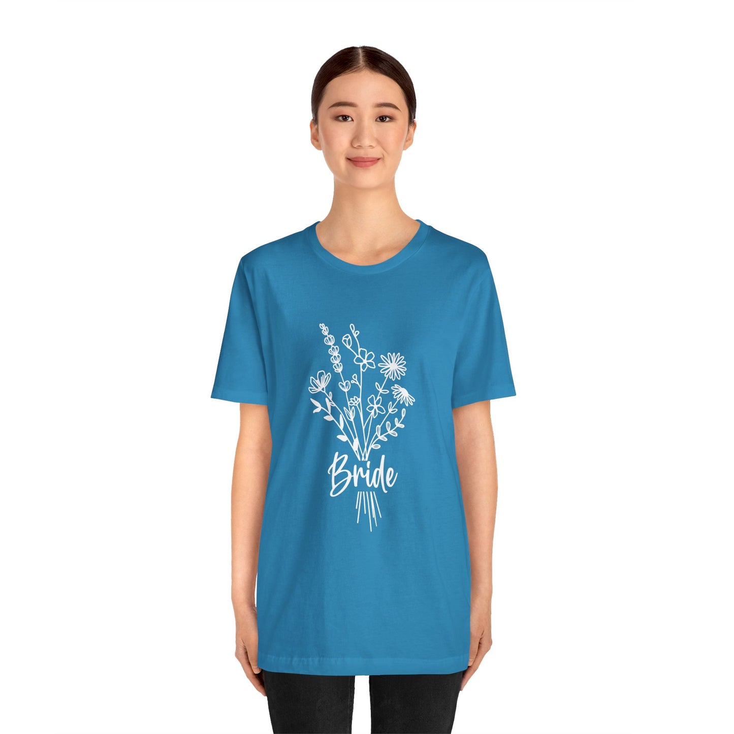 Bride T-shirt, Wedding Shirt, Wildflower Bouquet Floral Shirt, Bride Tee, Bachelorette Shirt, Gift Shirt for Bride, Bridal Shower Shirt