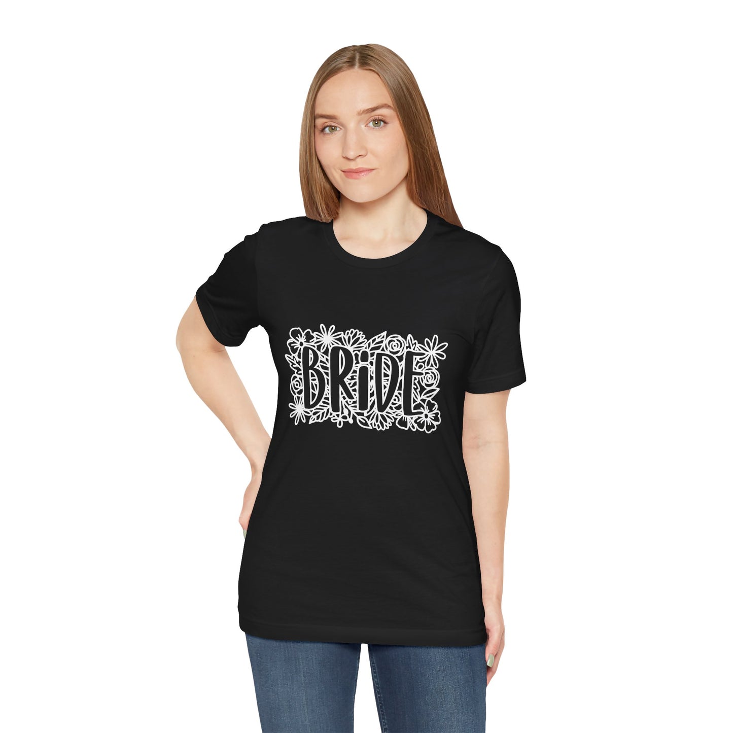 Floral Bride T-shirt, Bride Flowers Shirt, Wedding Shirt, Bride Tee, Bridal Shower Shirt, Gift Shirt for Bride, Bachelorette Party Shirt