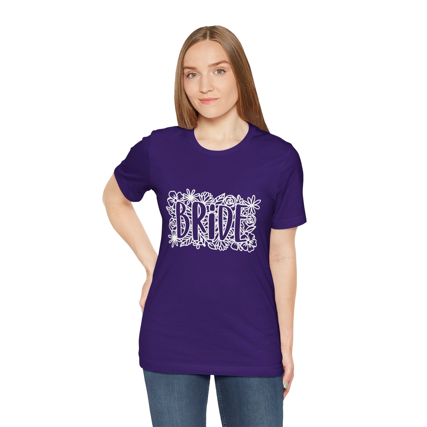 Floral Bride T-shirt, Bride Flowers Shirt, Wedding Shirt, Bride Tee, Bridal Shower Shirt, Gift Shirt for Bride, Bachelorette Party Shirt