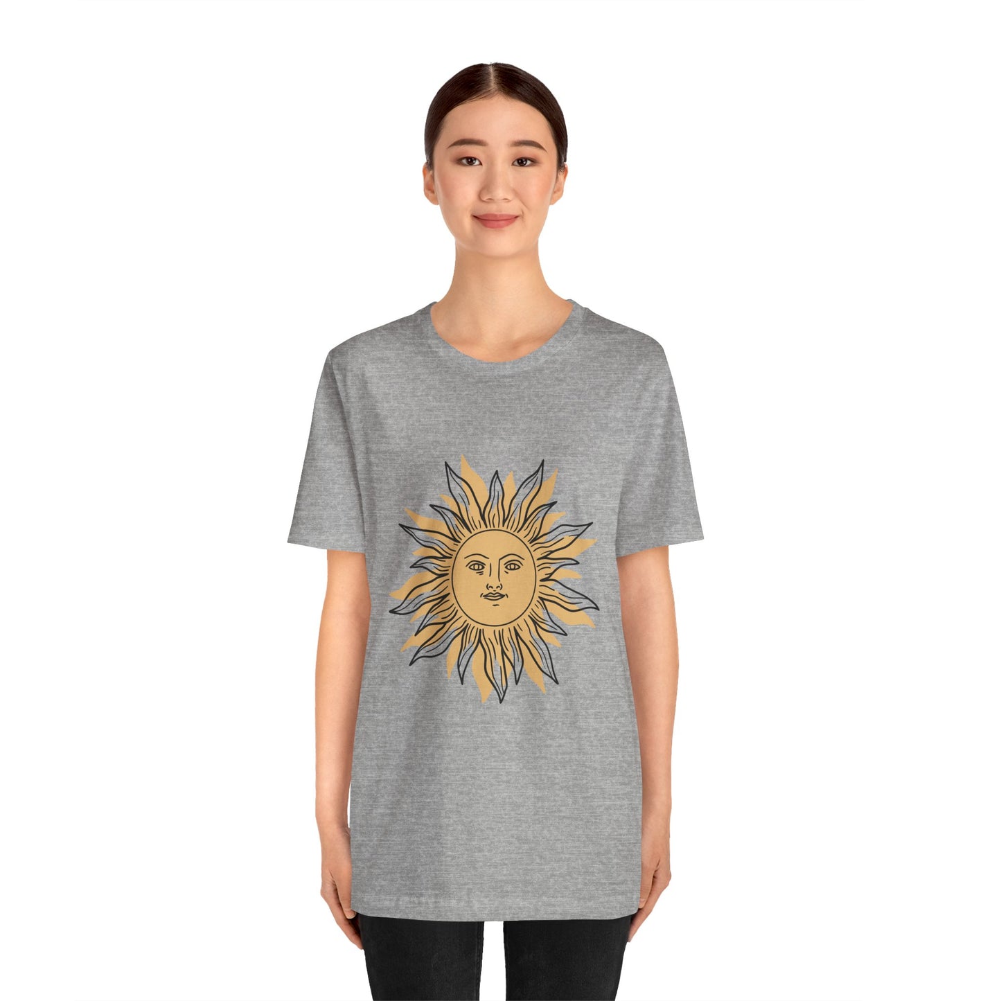 Sun Face T-shirt, Mystical Shirt, Boho T-shirt, Solar T-shirt, Moon and Stars T-Shirt, Bohemian T-shirt, Astrologic Shirt, Gift for Her